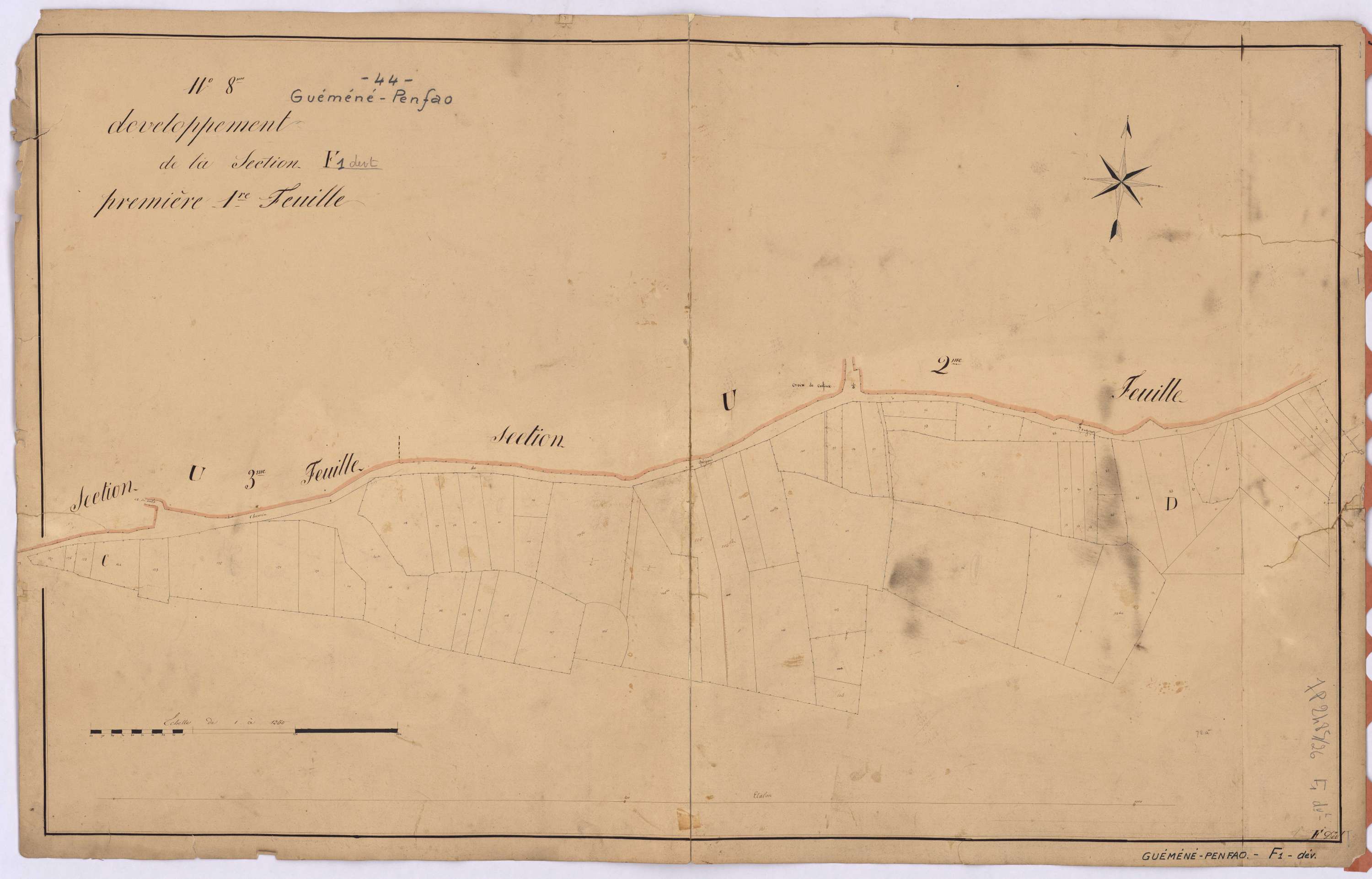 Guémené-Penfao - Section F1 (développement) Juzet (section de) ; 1-221 ; développement des parties C et D