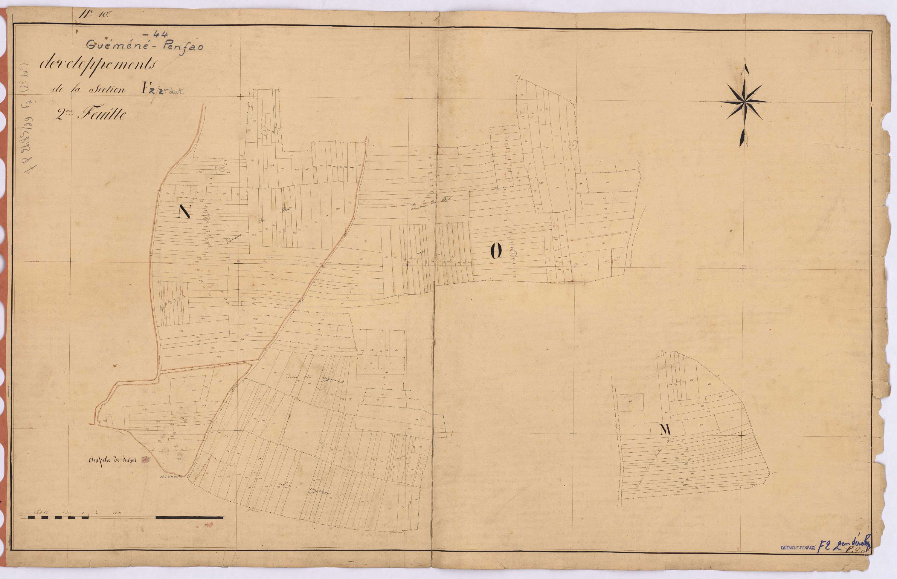 Guémené-Penfao - Section F2 (développement) Juzet (section de) ; 222-1384 ; développement des parties M, N et O