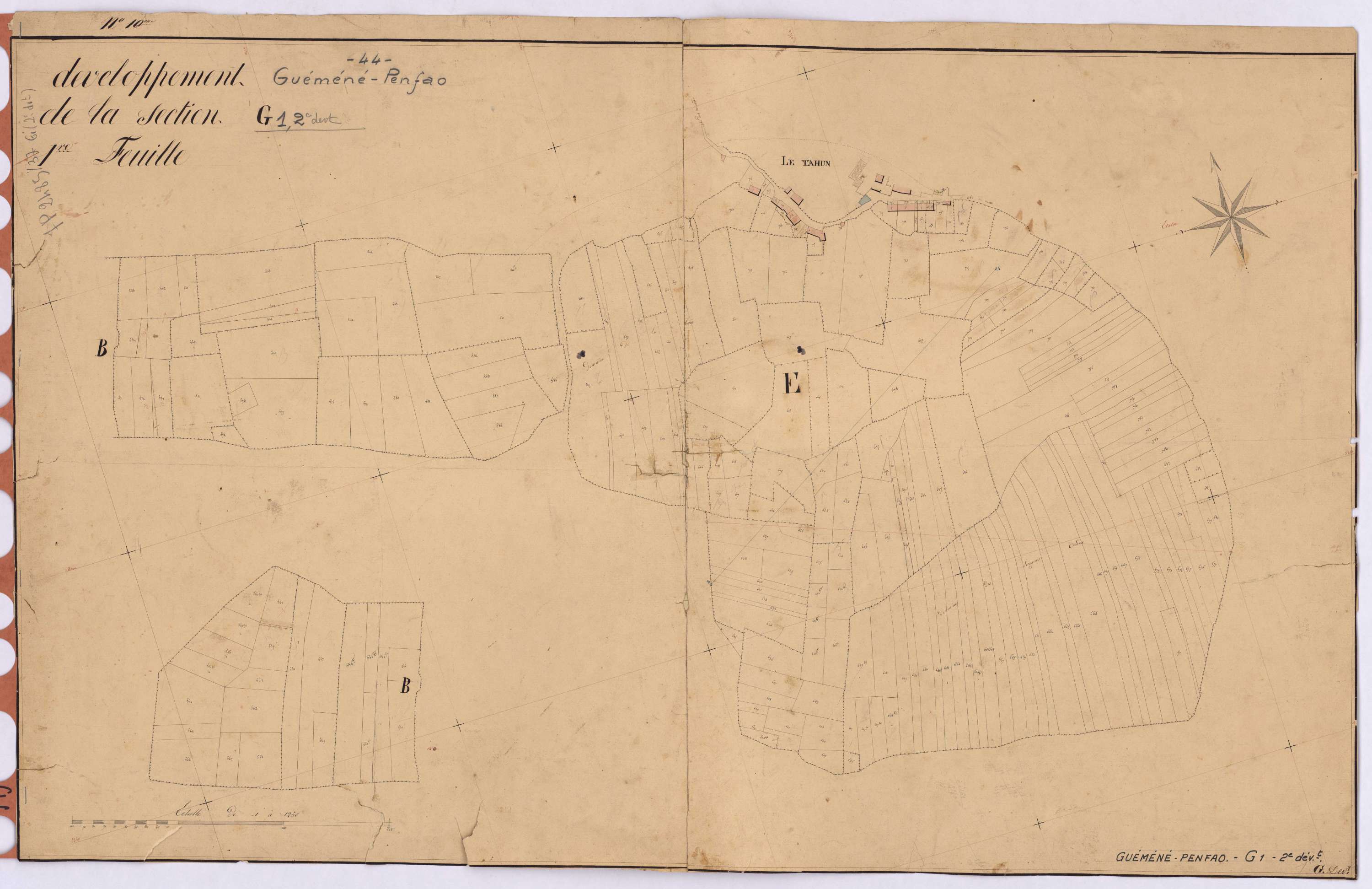 Guémené-Penfao - Section G1 (développement) Treguely (section de) ; 1-775 ; développement des parties B et E