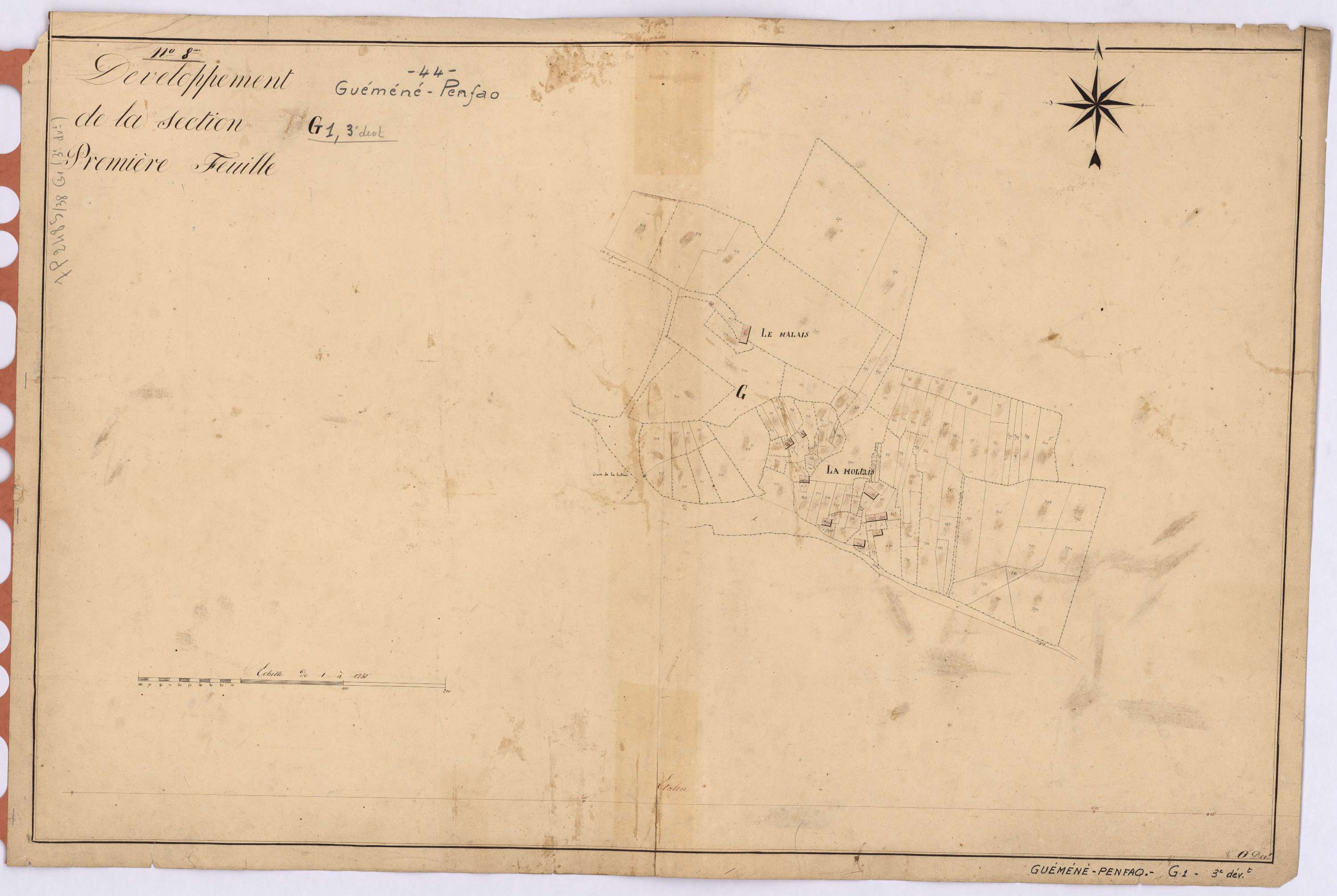 Guémené-Penfao - Section G1 (développement) Treguely (section de) ; 1-775 ; développement de la partie G