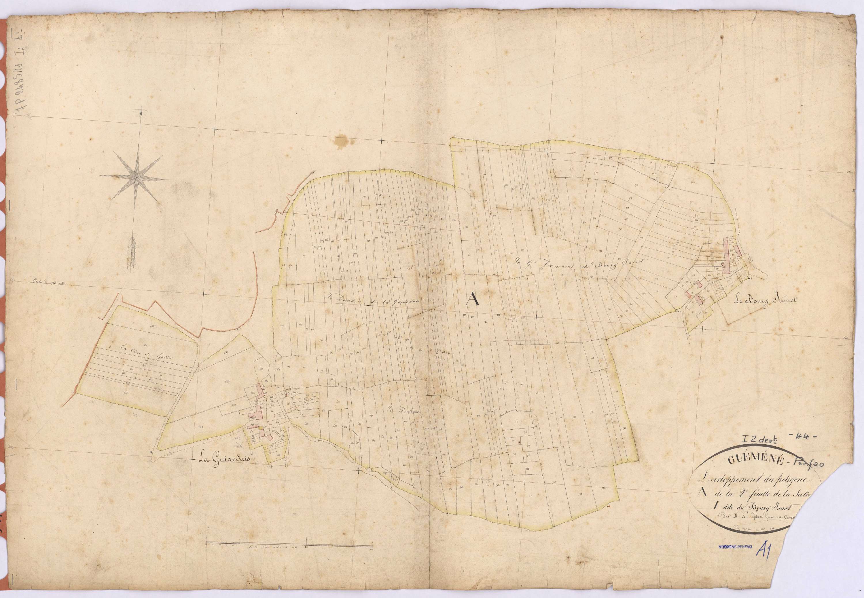 Guémené-Penfao - Section I2 (développement) Bourg Jamet (section du) ; 624-946 ; développement du polygône A