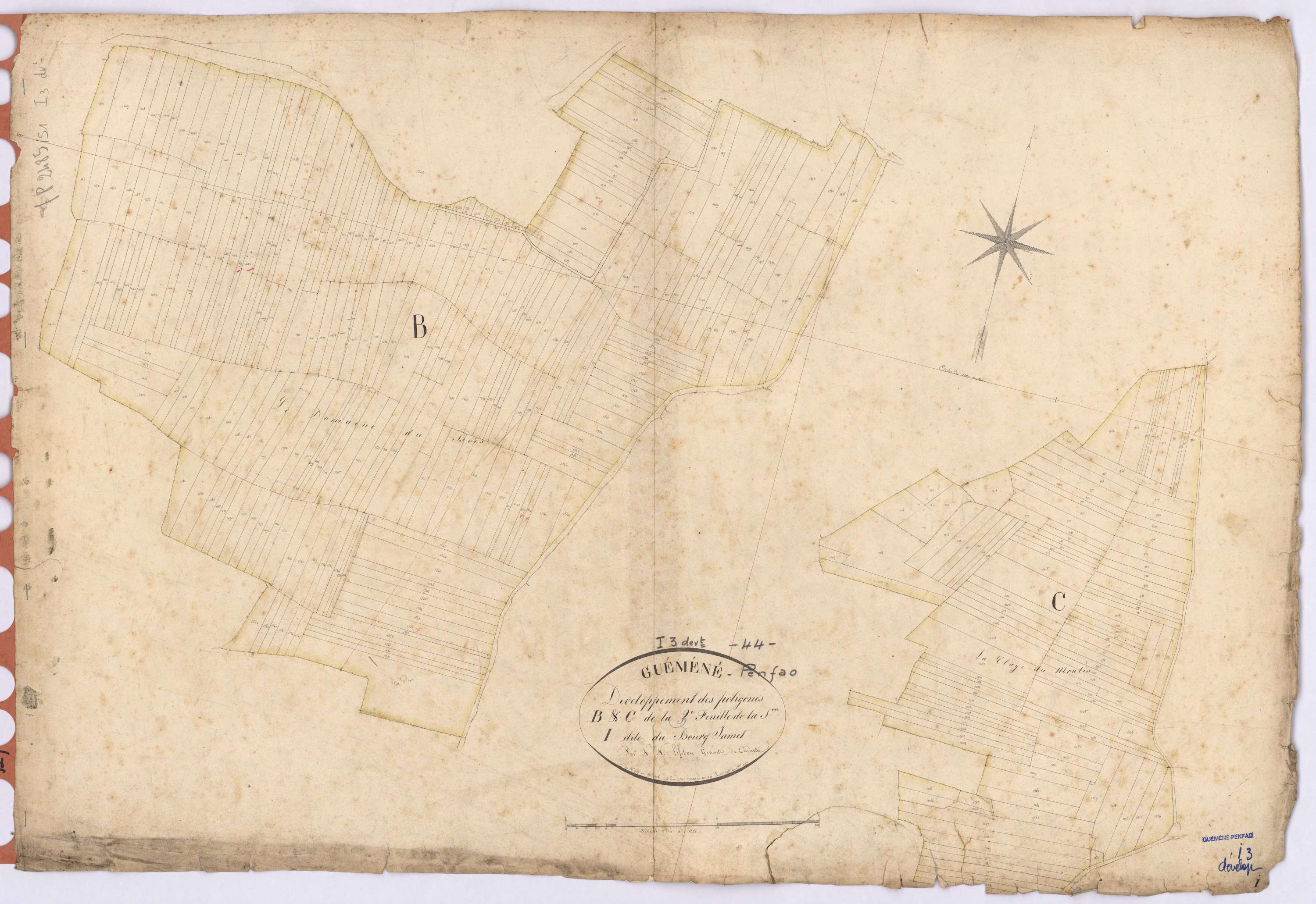 Guémené-Penfao - Section I3 (développement) Bourg Jamet (section du) ; 948-1630 ; développement des parties B et C