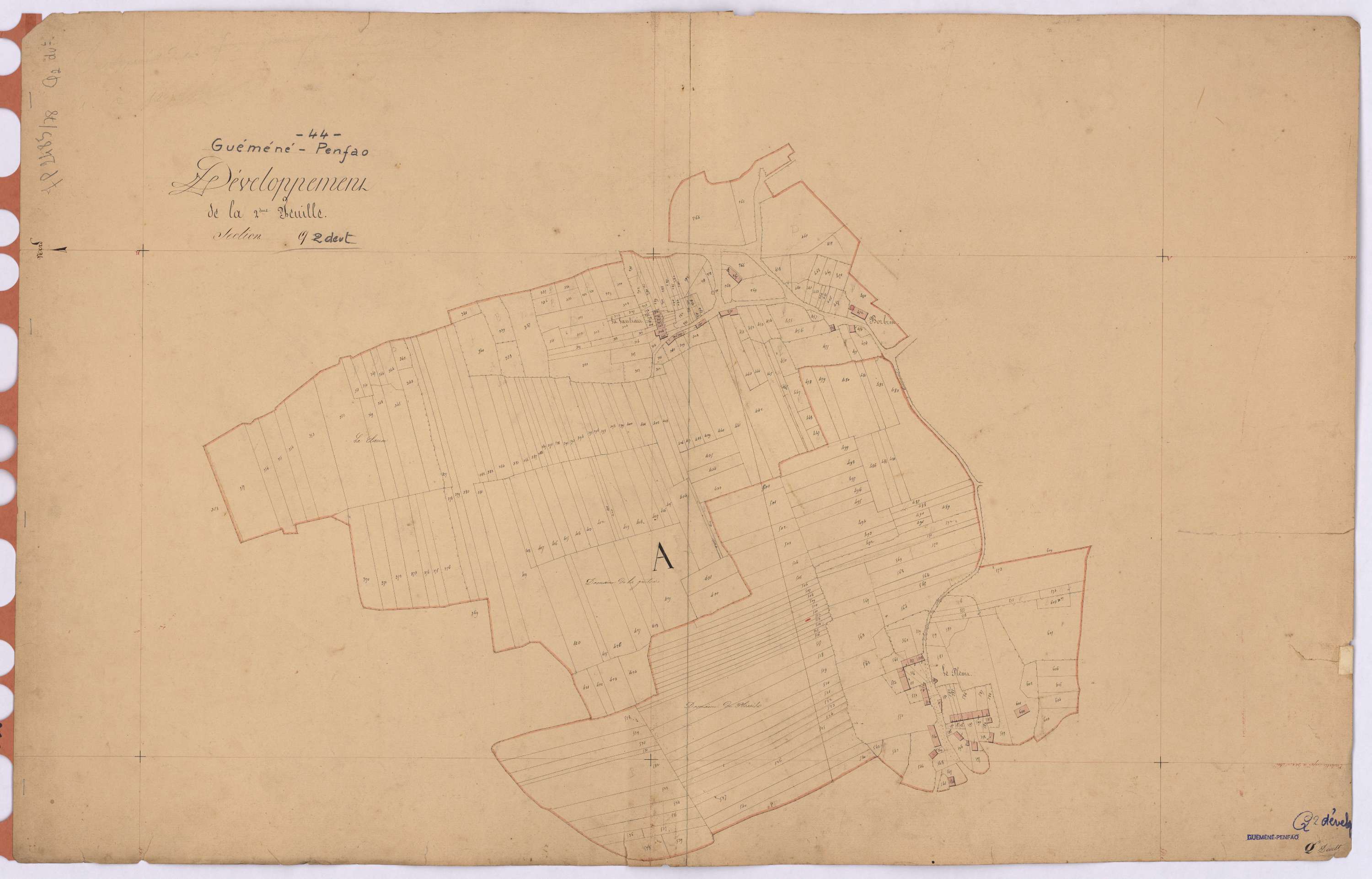Guémené-Penfao - Section Q2 (développement) Plessis (section de) ; 187-838 ; développement de la partie A