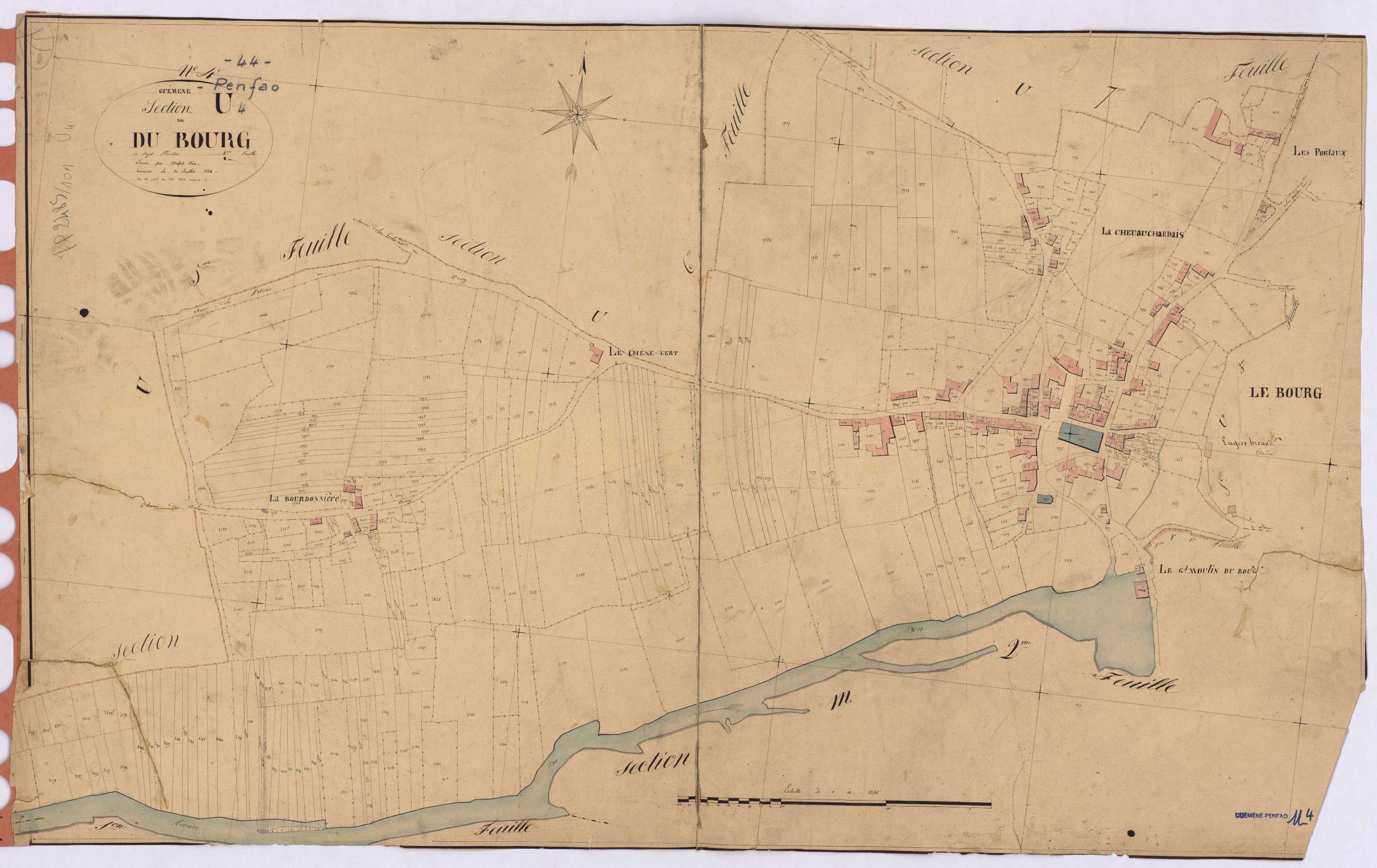 Guémené-Penfao - Section U4 Bourg (section du) ; 1745-2203