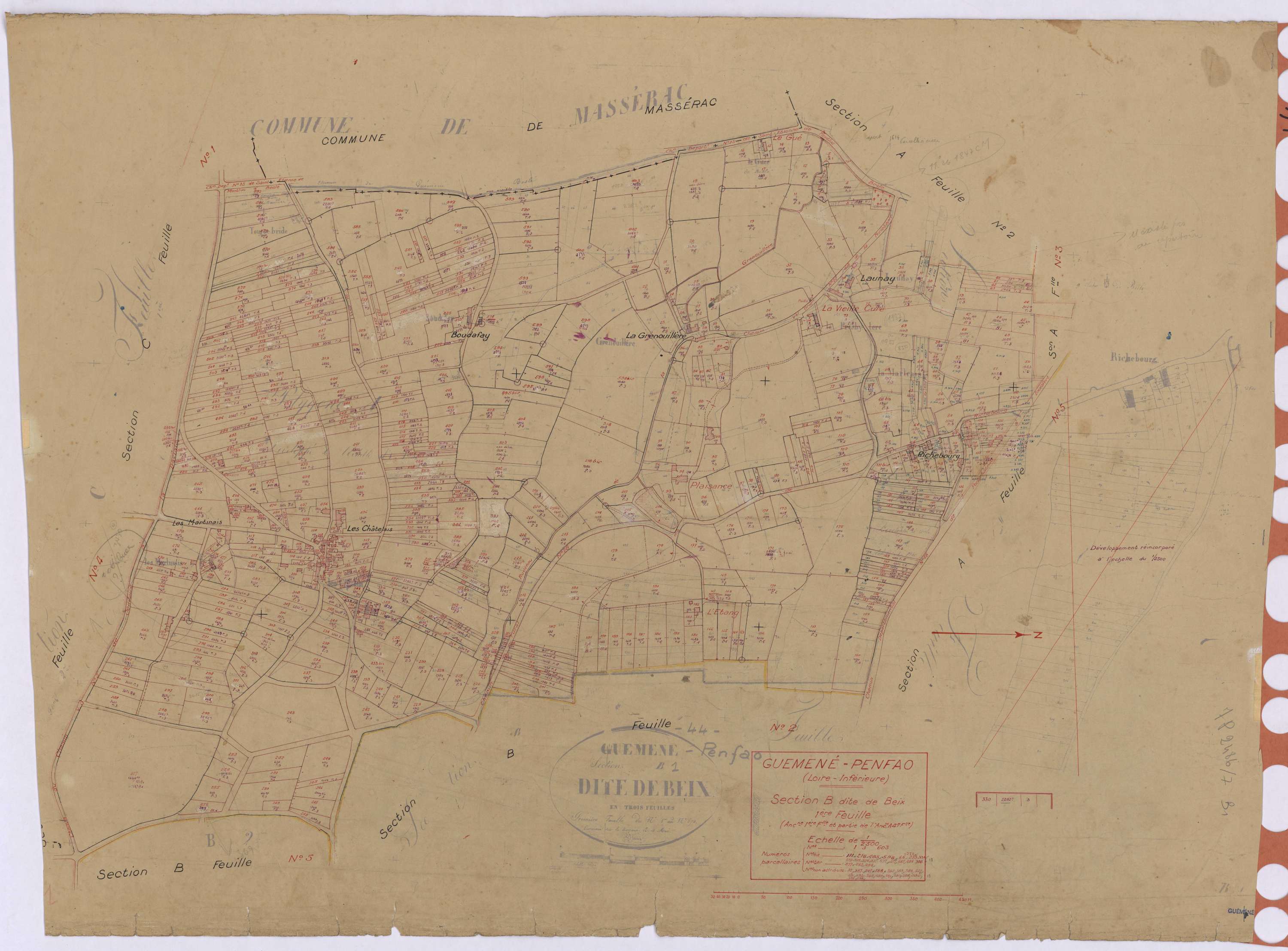 Guémené-Penfao - Section B1 Beix (section de) ; 1-603