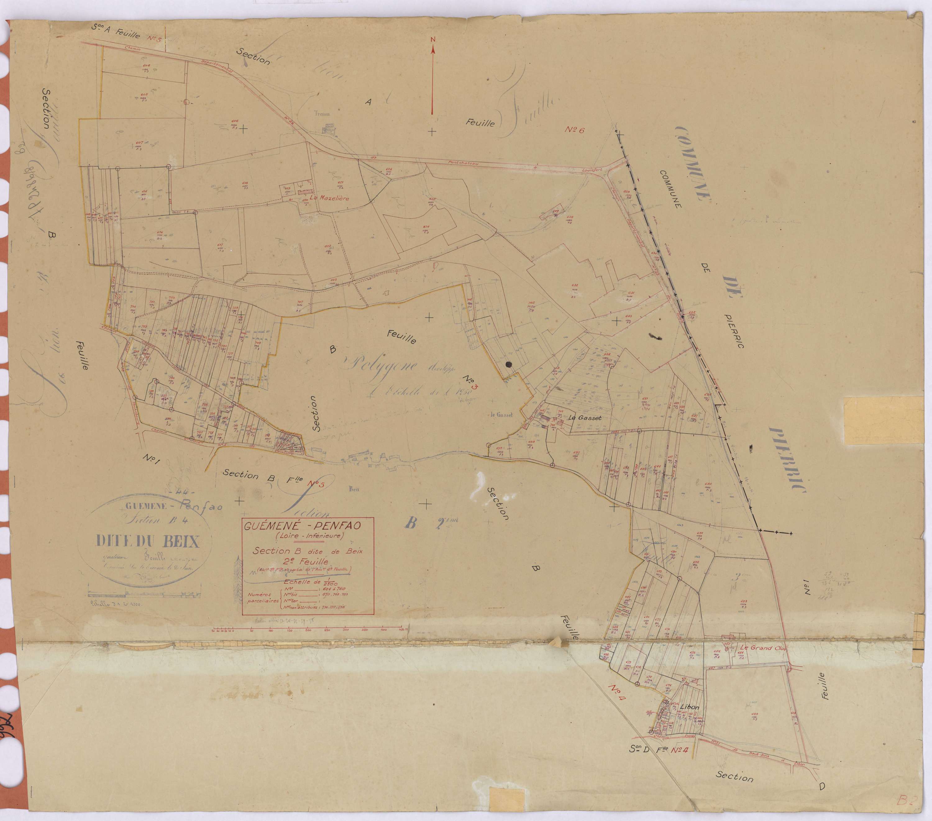 Guémené-Penfao - Section B2 Beix (section de) ; 604-760