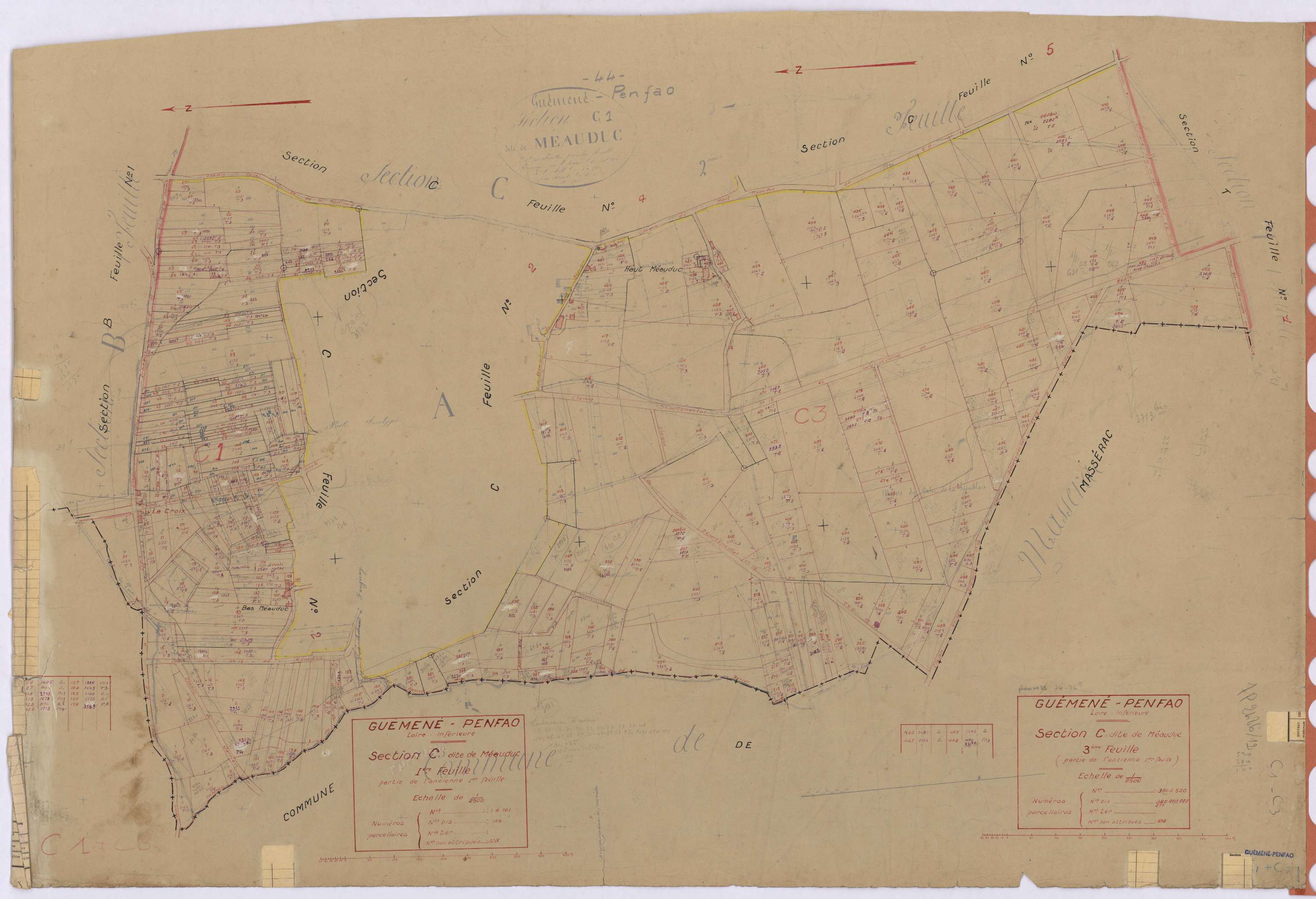 Guémené-Penfao - Section C1 C3 Méauduc (section de) ; 1-161 ; 380-520