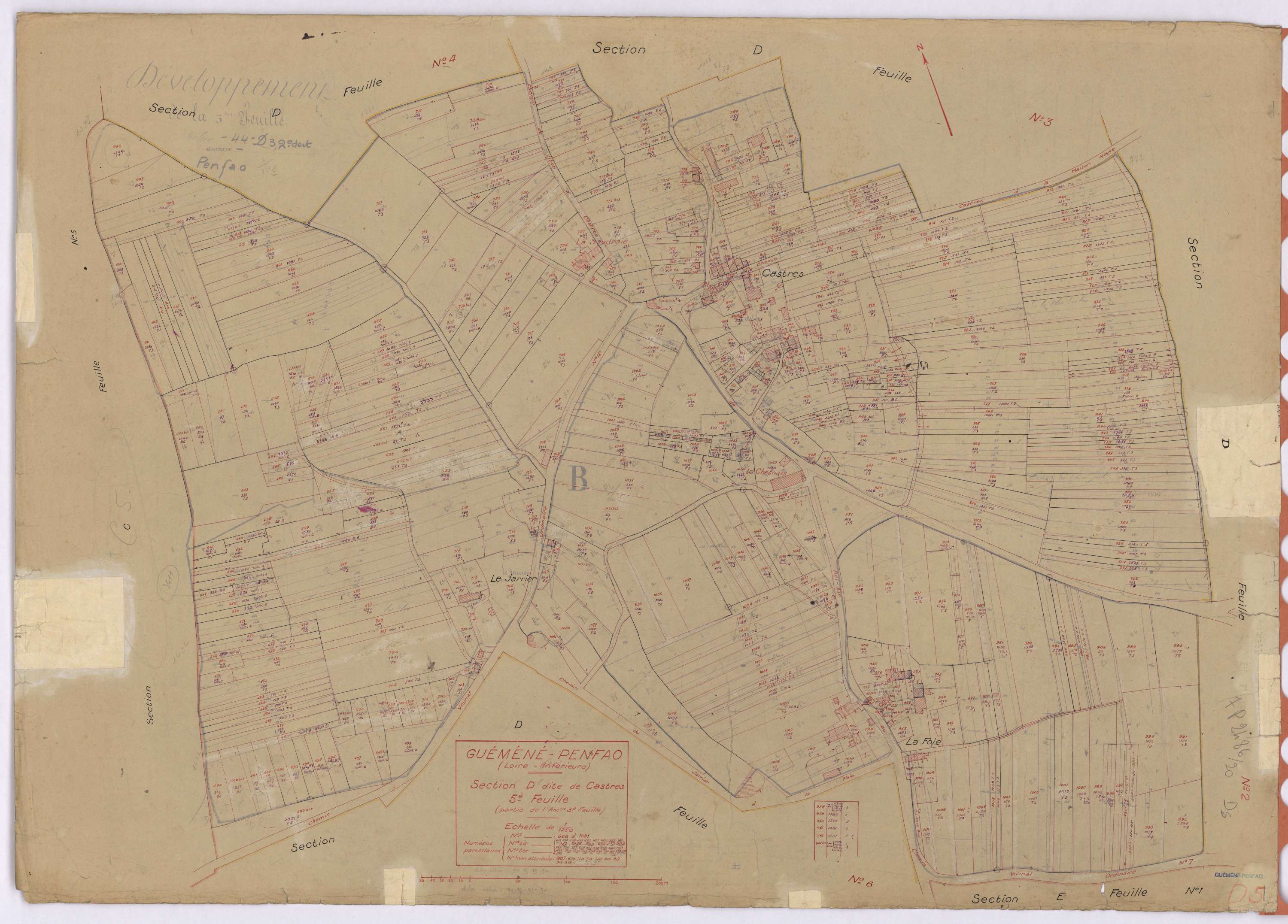 Guémené-Penfao - Section D5 Castres (section de) ; 606-1081