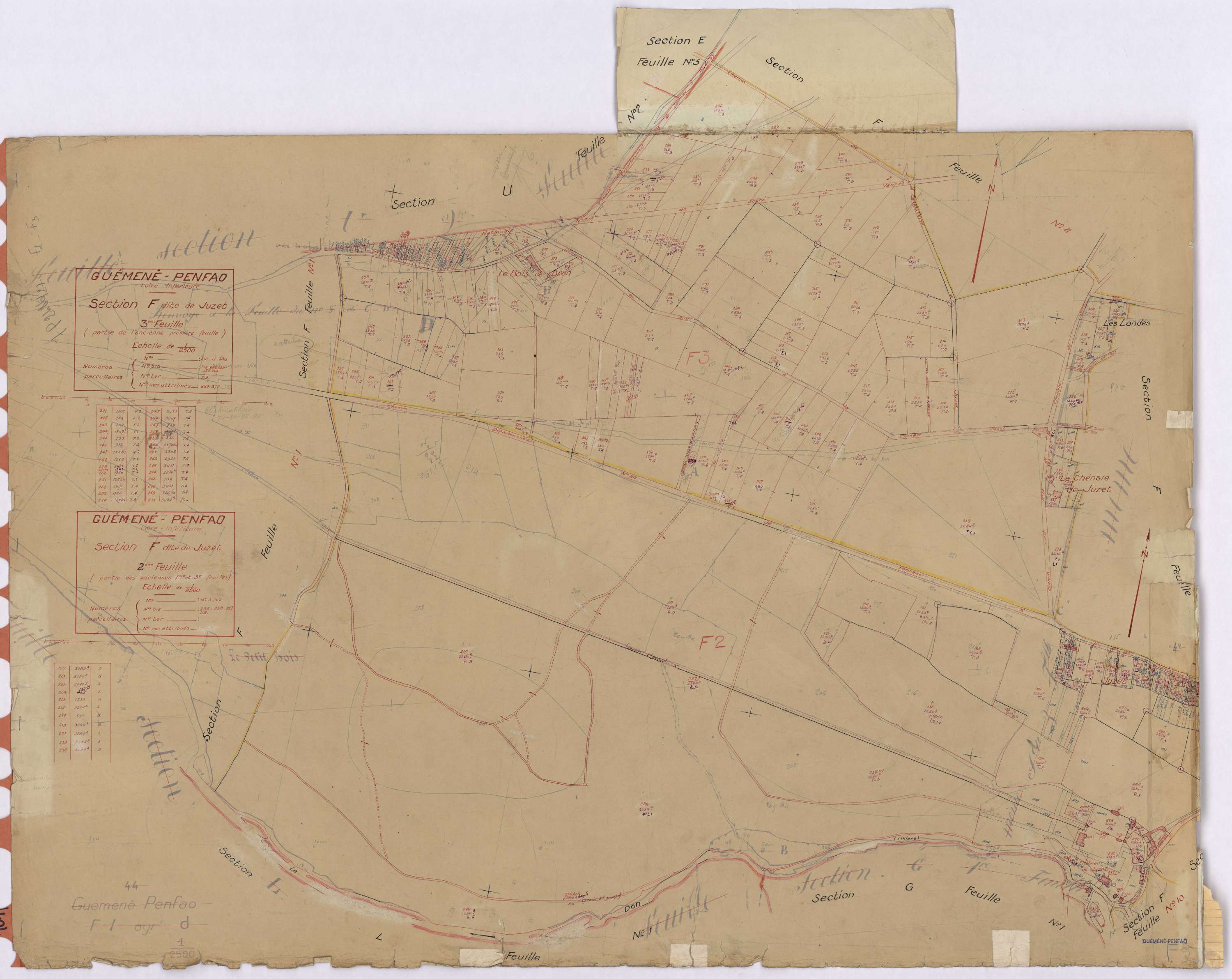 Guémené-Penfao - Section F2 F3 Juzet (section de) ; 187-240 ; 241-398