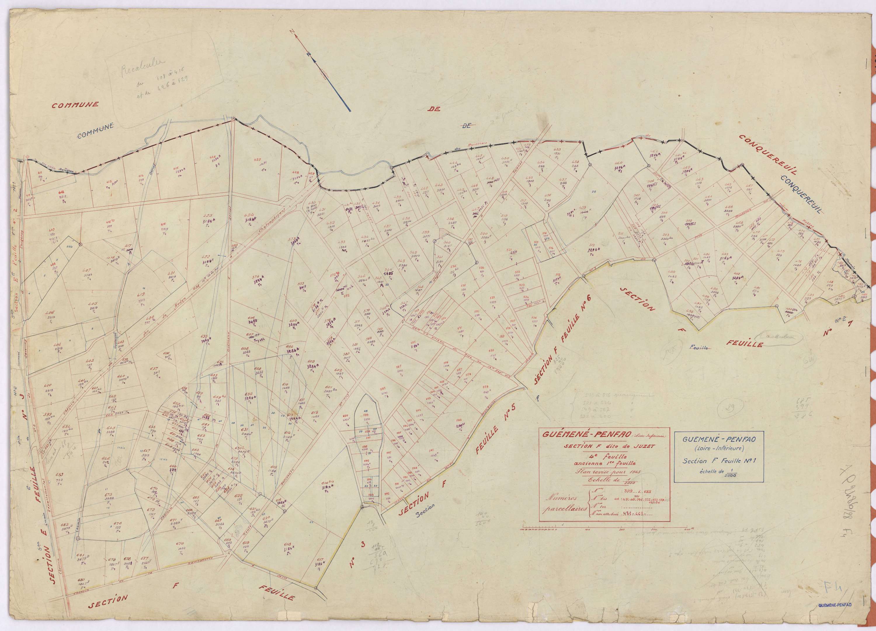 Guémené-Penfao - Section F4 Juzet (section de) ; 399-685