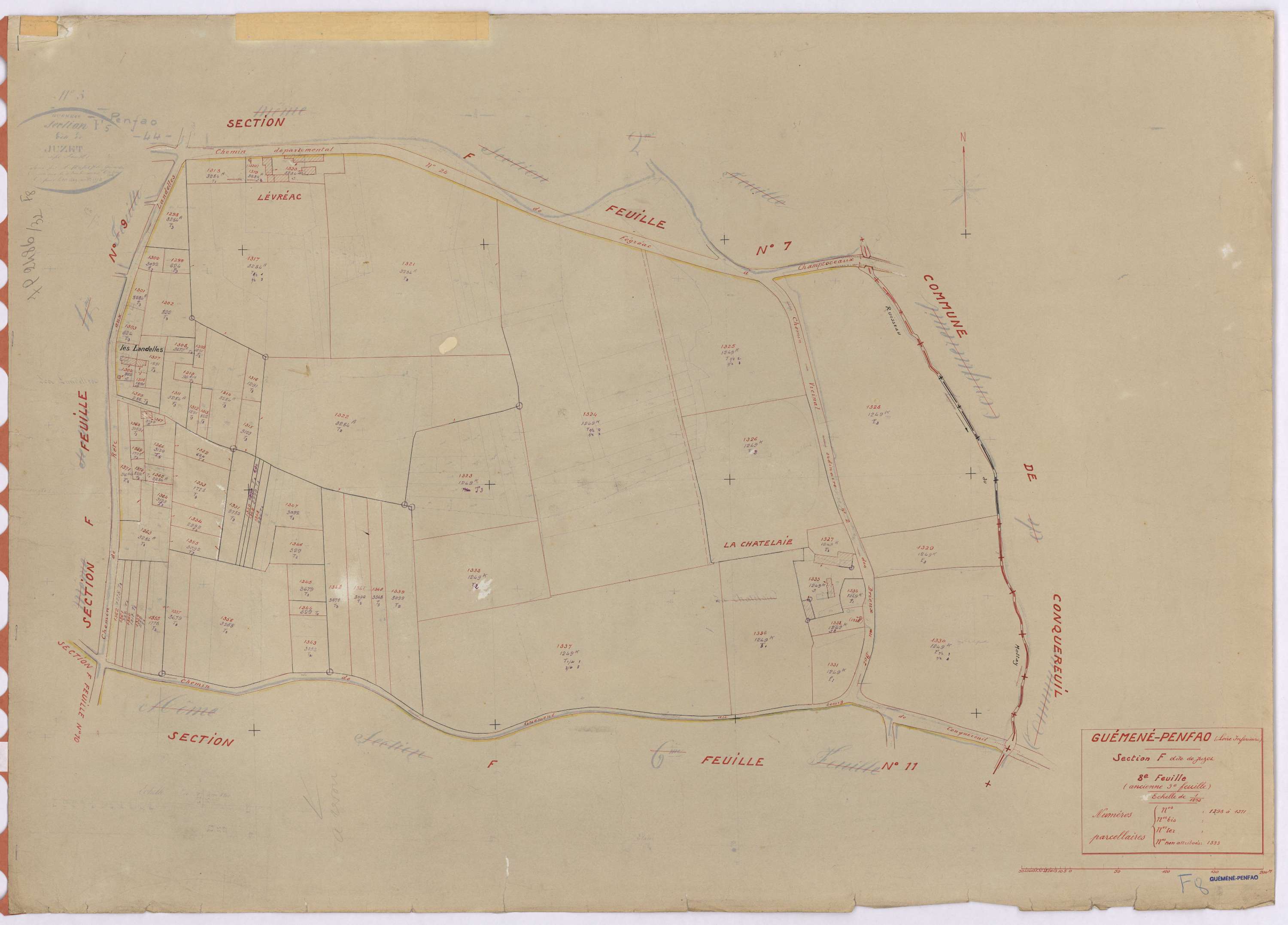 Guémené-Penfao - Section F8 Juzet (section de) ; 1298-1371