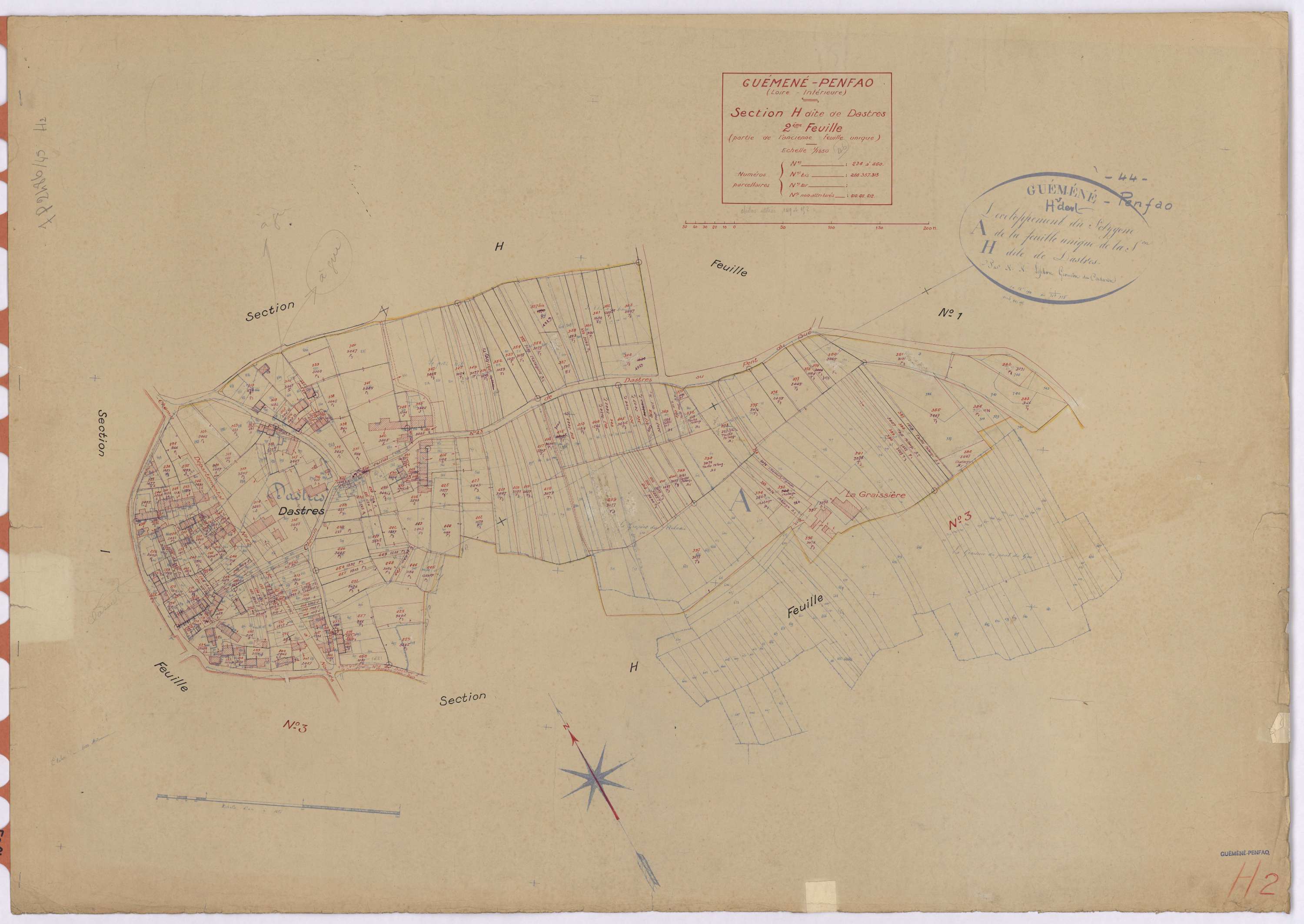 Guémené-Penfao - Section H2 Dastres (section de) ; 234-460