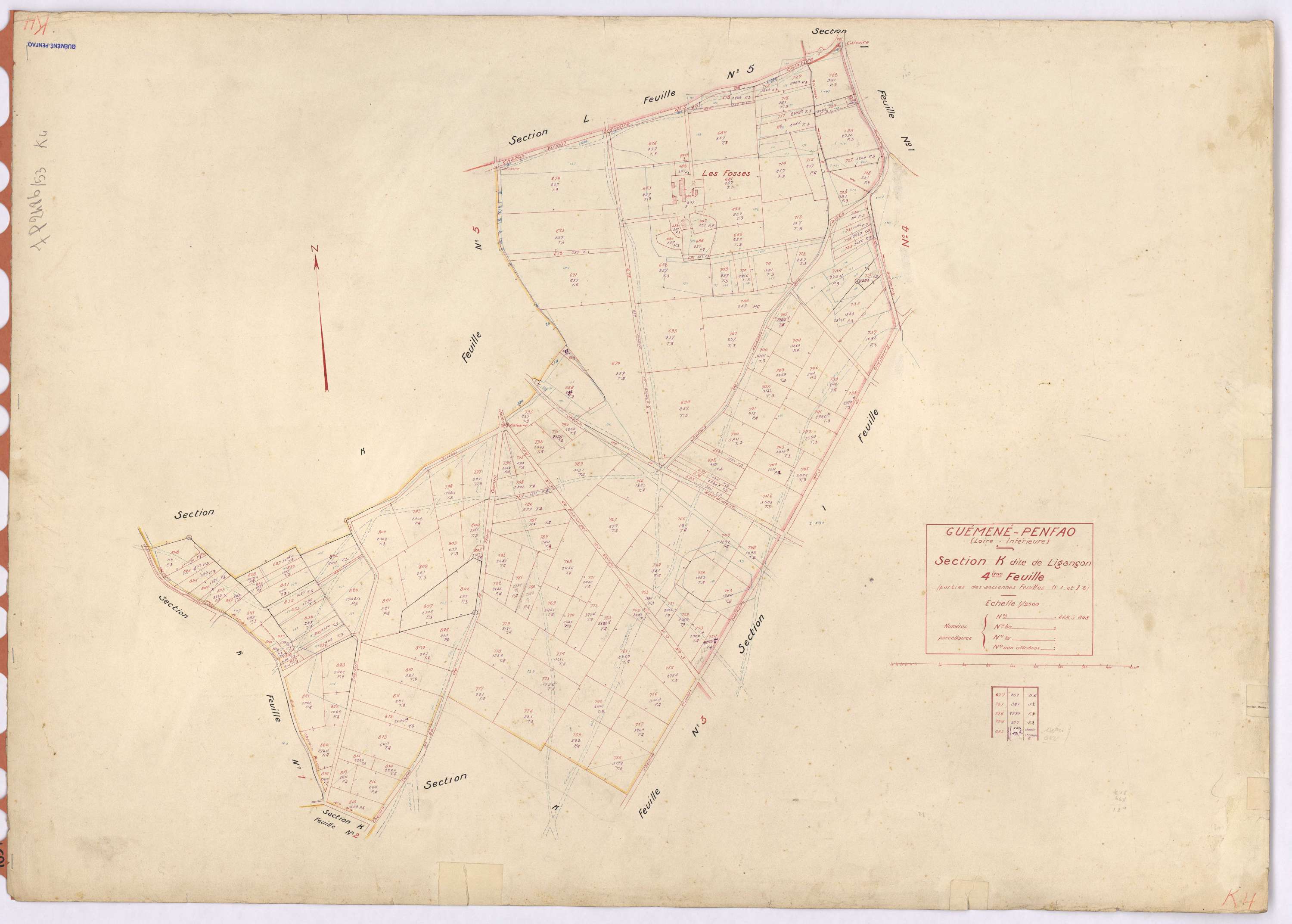 Guémené-Penfao - Section K4 Ligançon (section de) ; 668-848