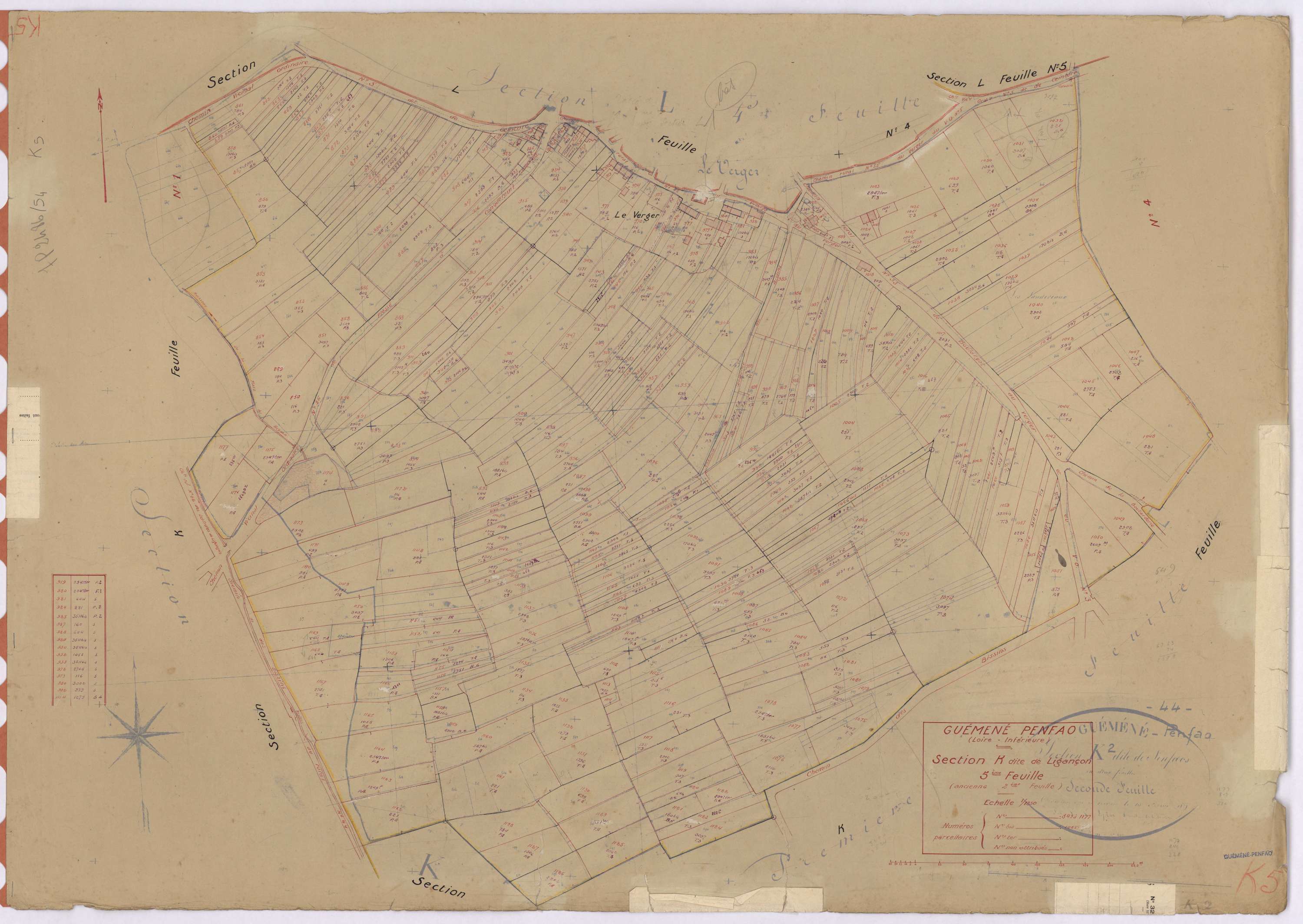 Guémené-Penfao - Section K5 Ligançon (section de) ; 849-1177
