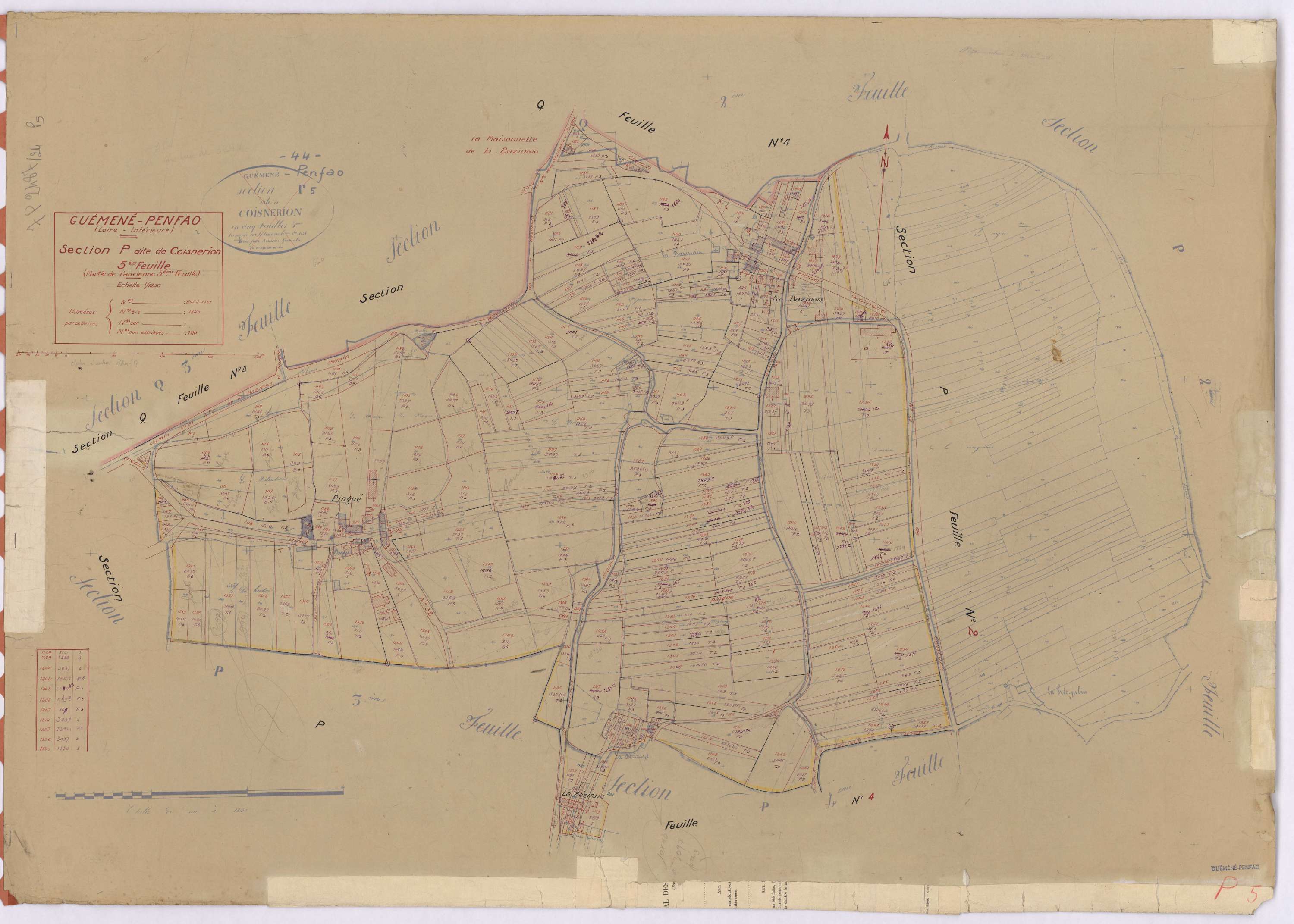Guémené-Penfao - Section P5 Coisnerion (section de) ; 1105-1361