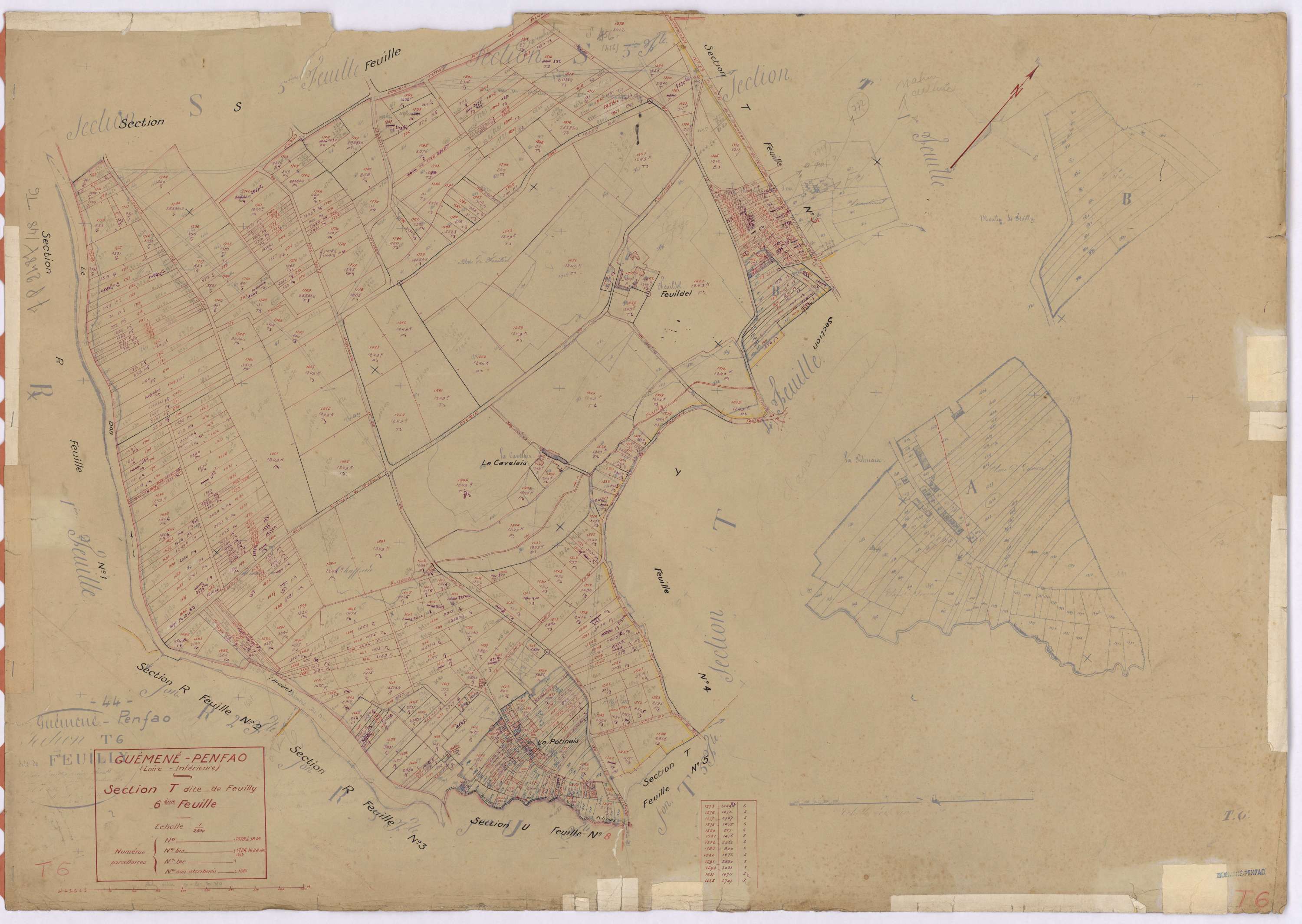 Guémené-Penfao - Section T6 Feuilly (section de) ; 1378-1818
