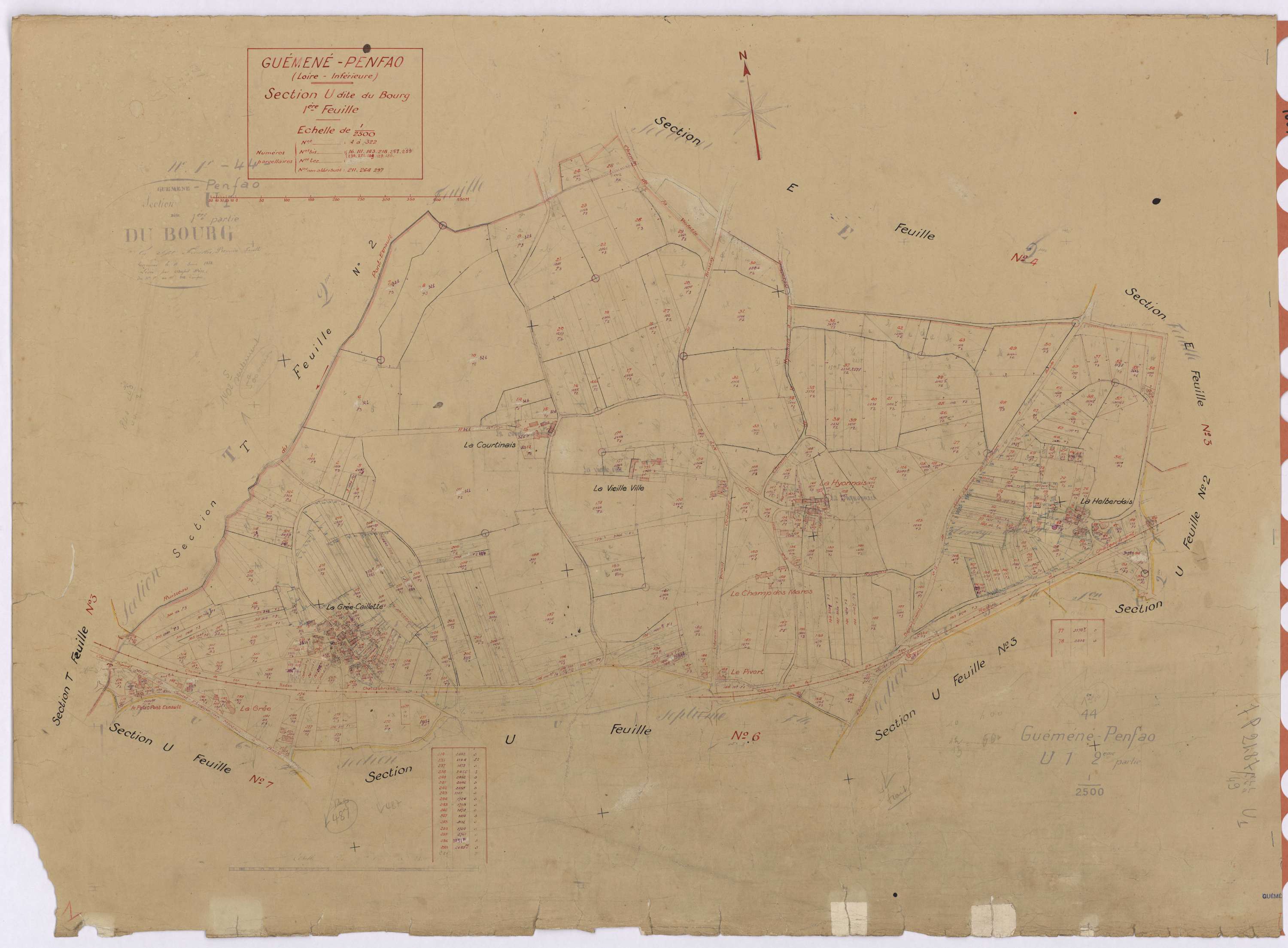 Guémené-Penfao - Section U1 Bourg (section du) ; 1-322
