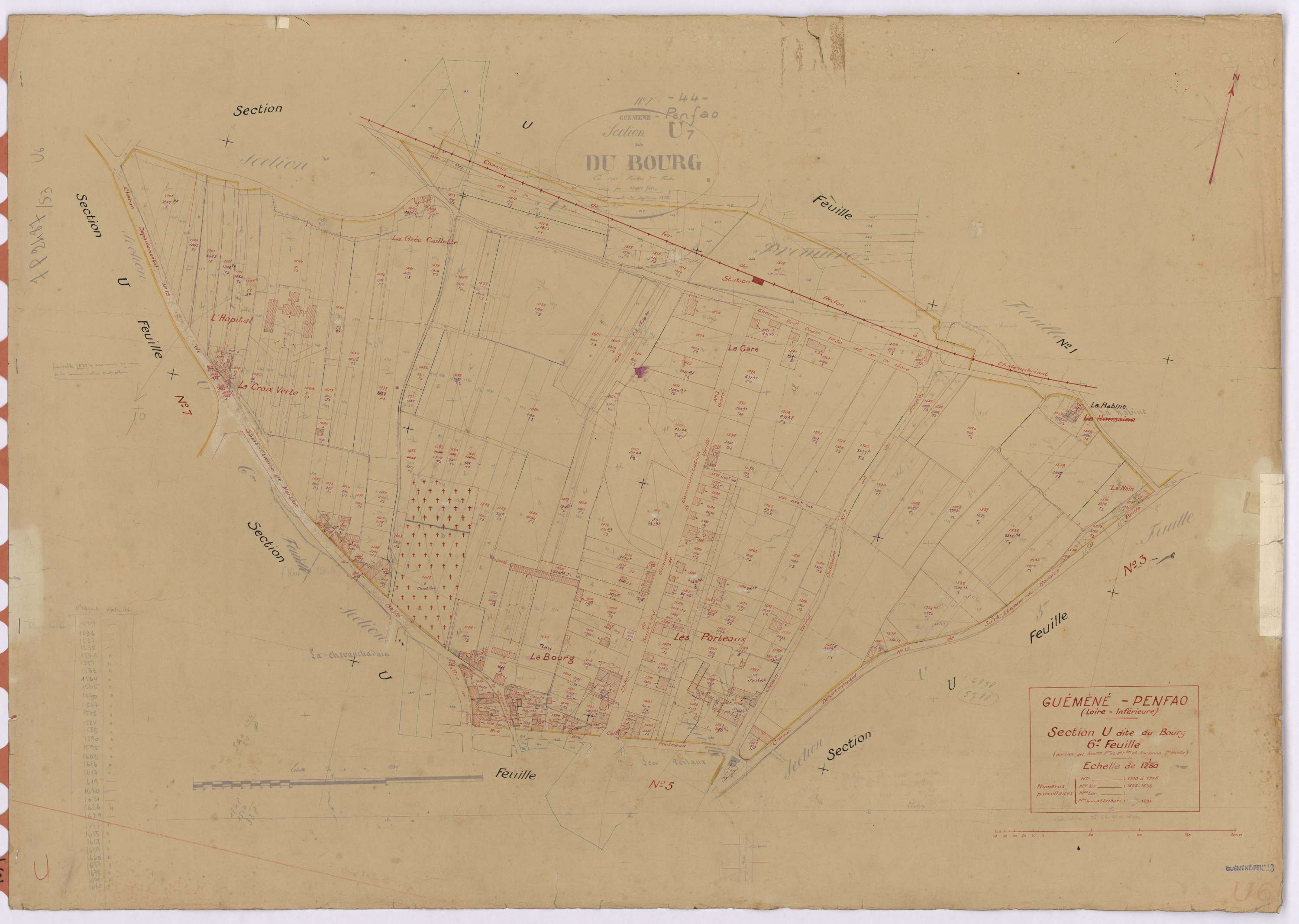 Guémené-Penfao - Section U6 Bourg (section du) ; 1510-1705
