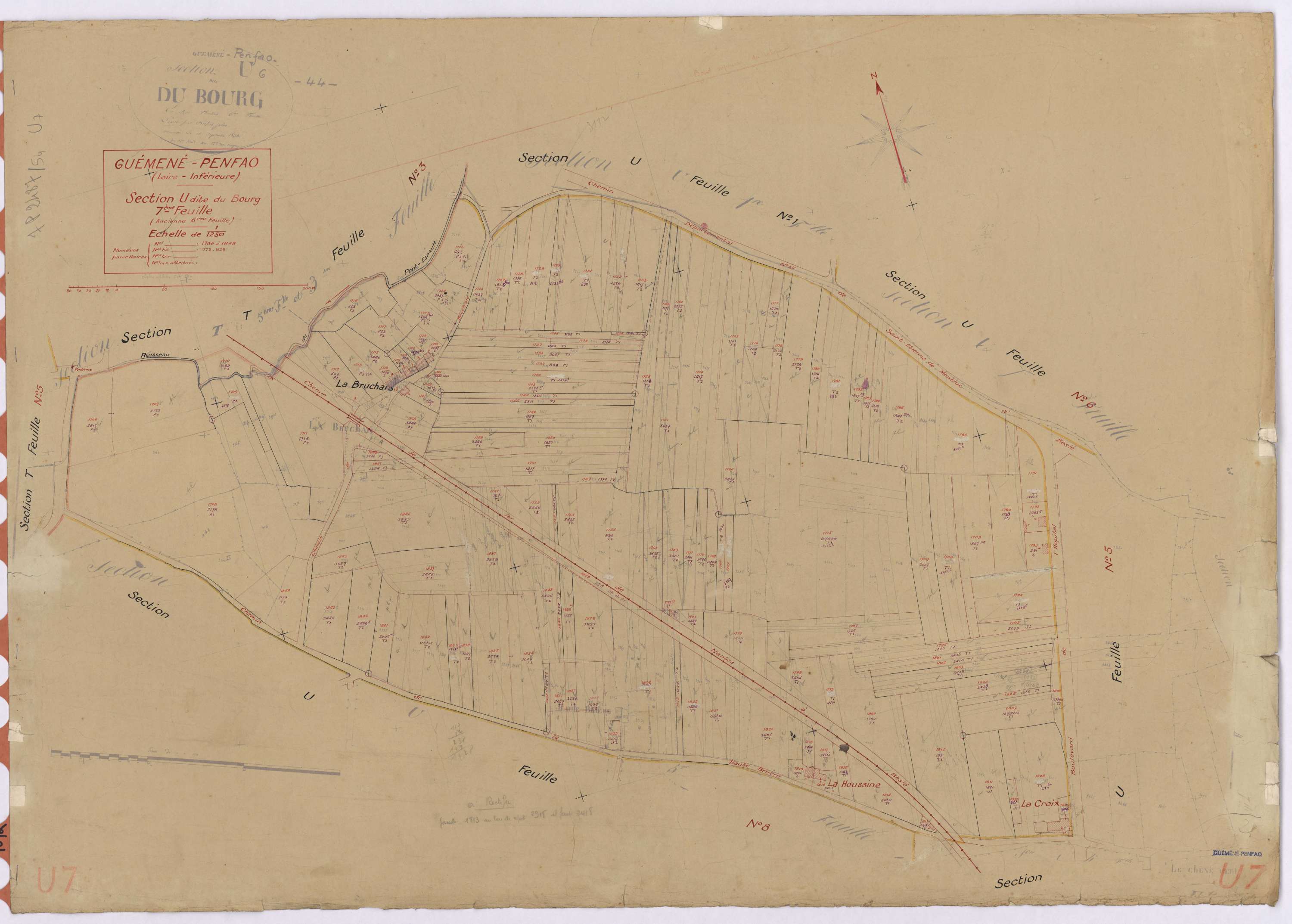 Guémené-Penfao - Section U7 Bourg (section du) ; 1706-1848