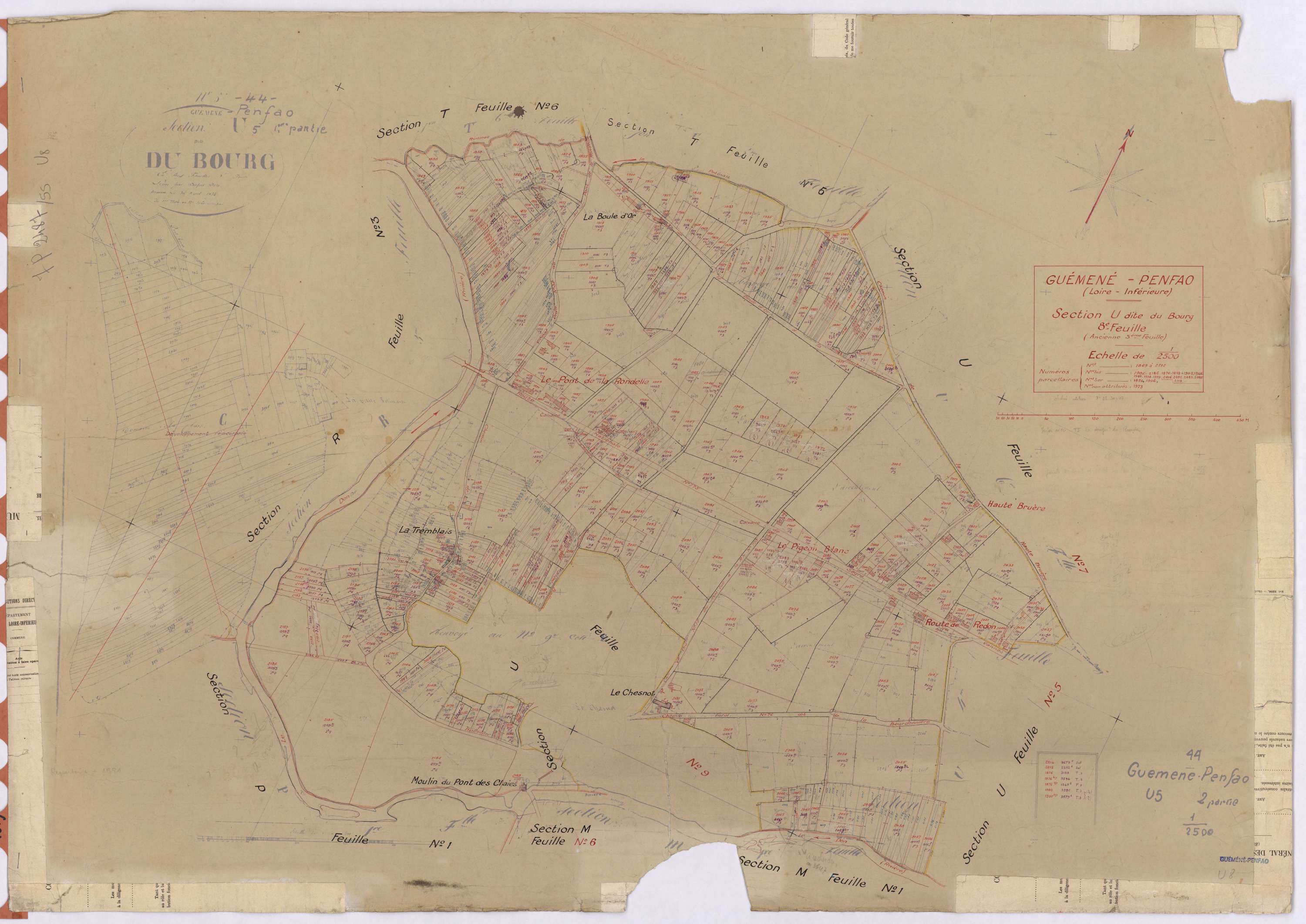 Guémené-Penfao - Section U8 Bourg (section du) ; 1849-2212