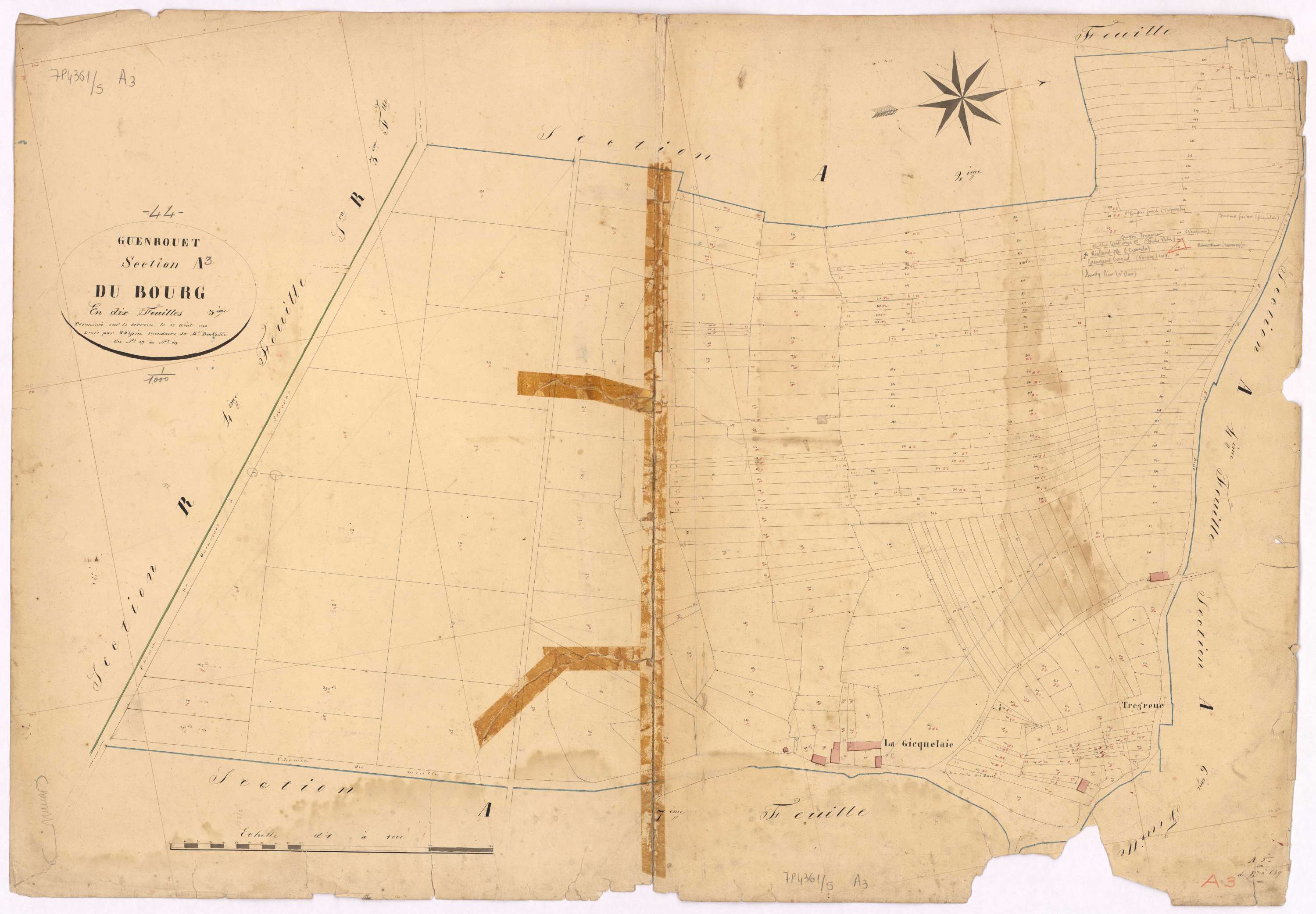Guenrouet - Section A3 Bourg (section du) ; 377-639