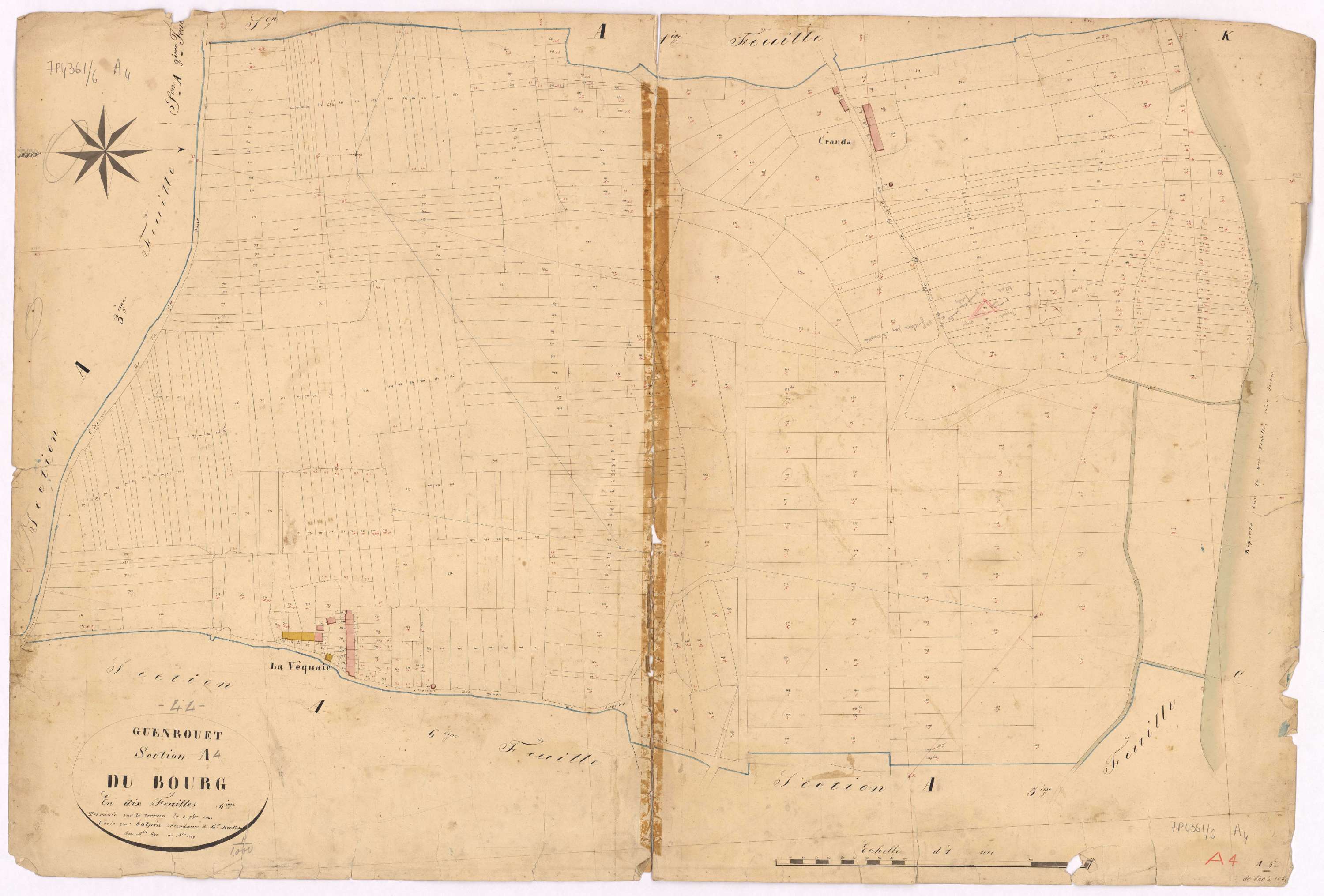 Guenrouet - Section A4 Bourg (section du) ; 640-1059