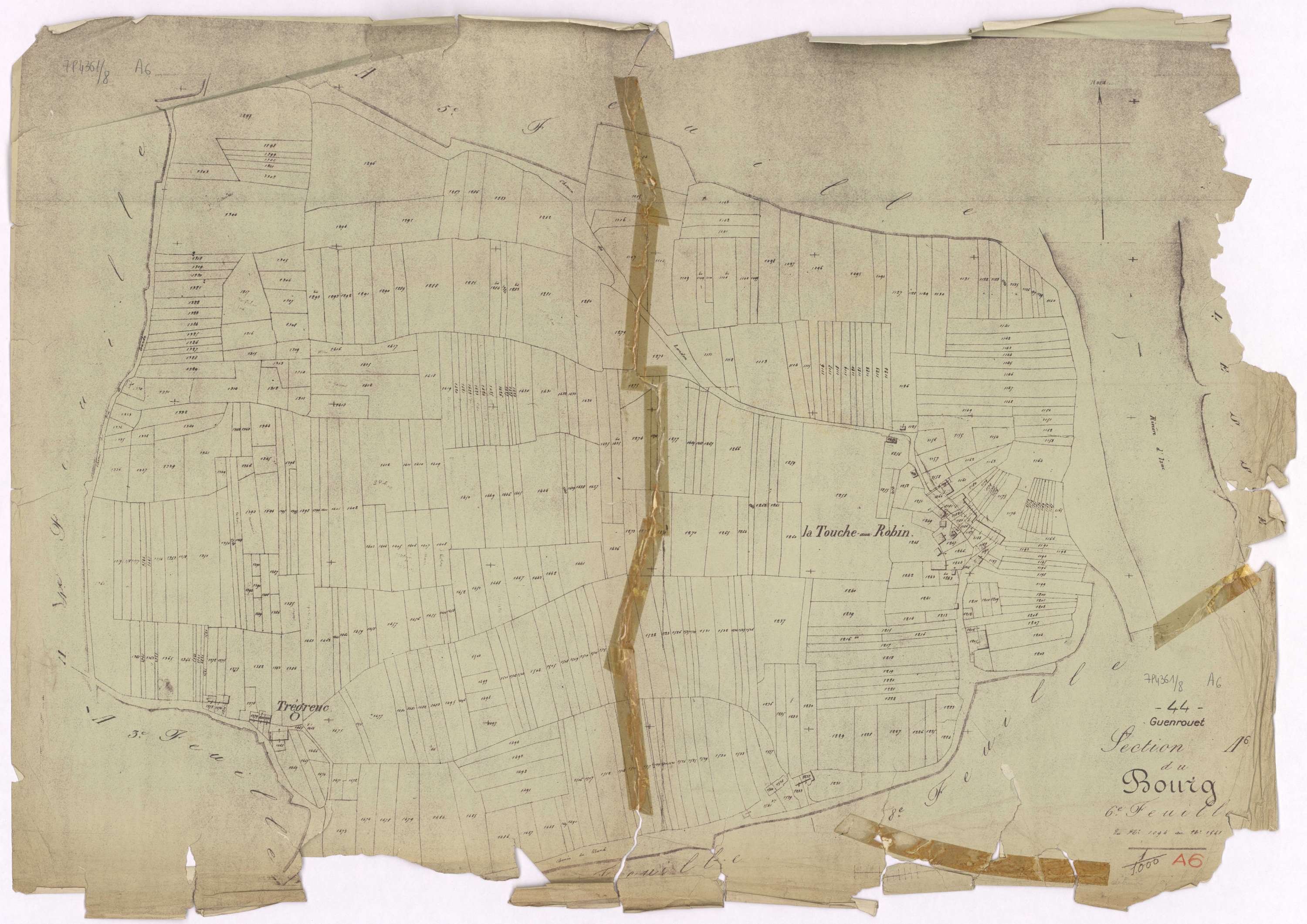 Guenrouet - Section A6 Bourg (section du) ; 1094-1541