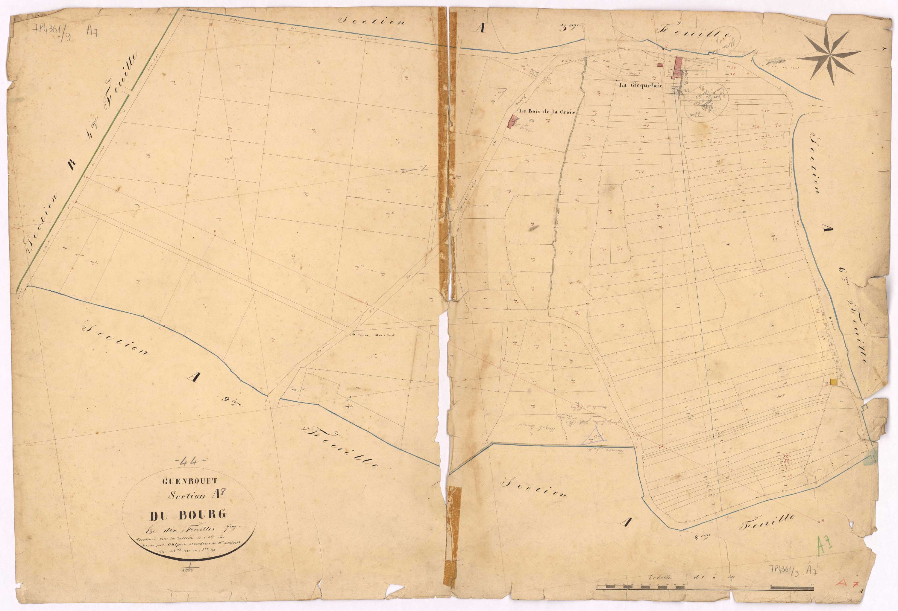 Guenrouet - Section A7 Bourg (section du) ; 1542-1698