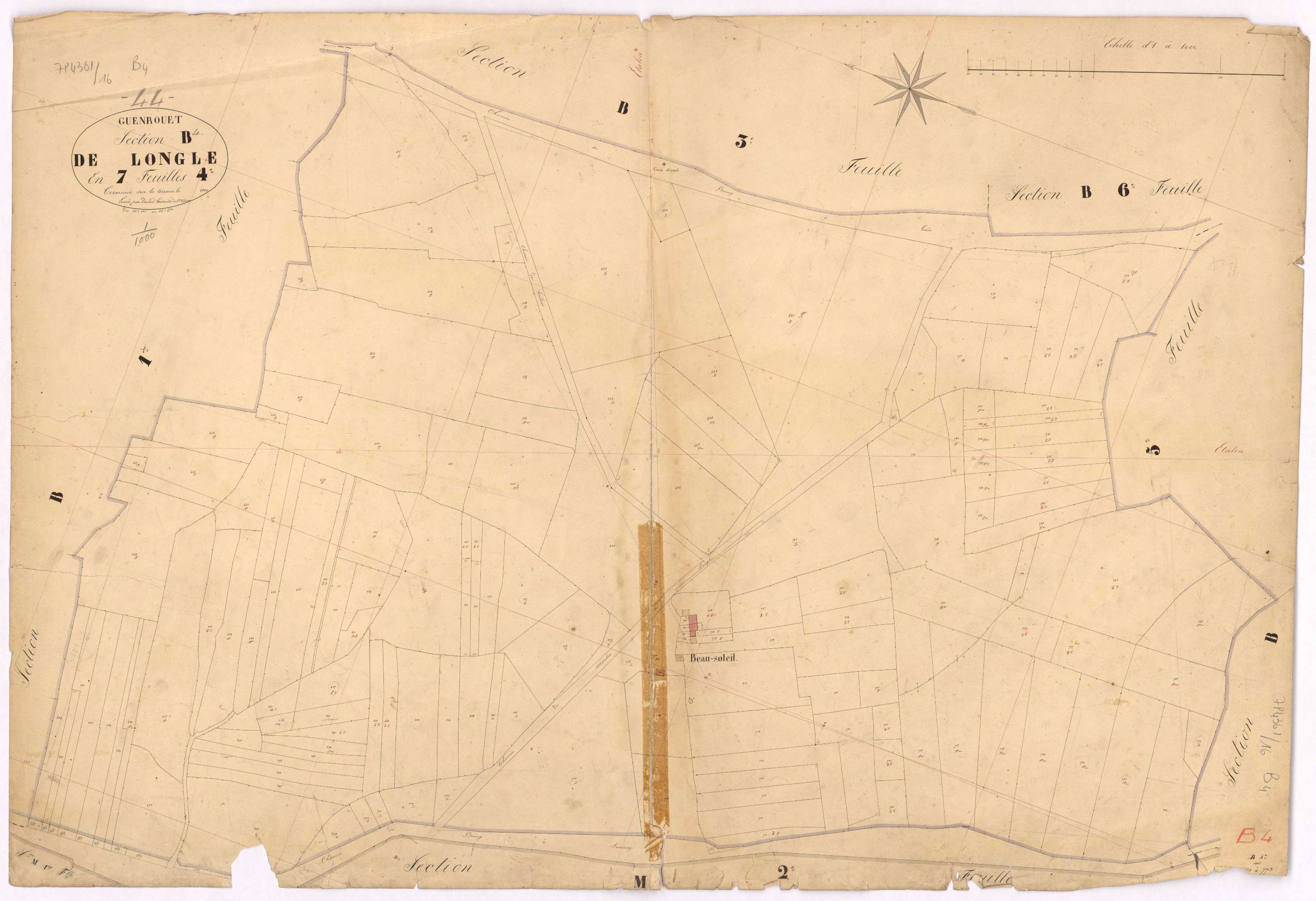 Guenrouet - Section B4 Longle (section de) ; 621-773