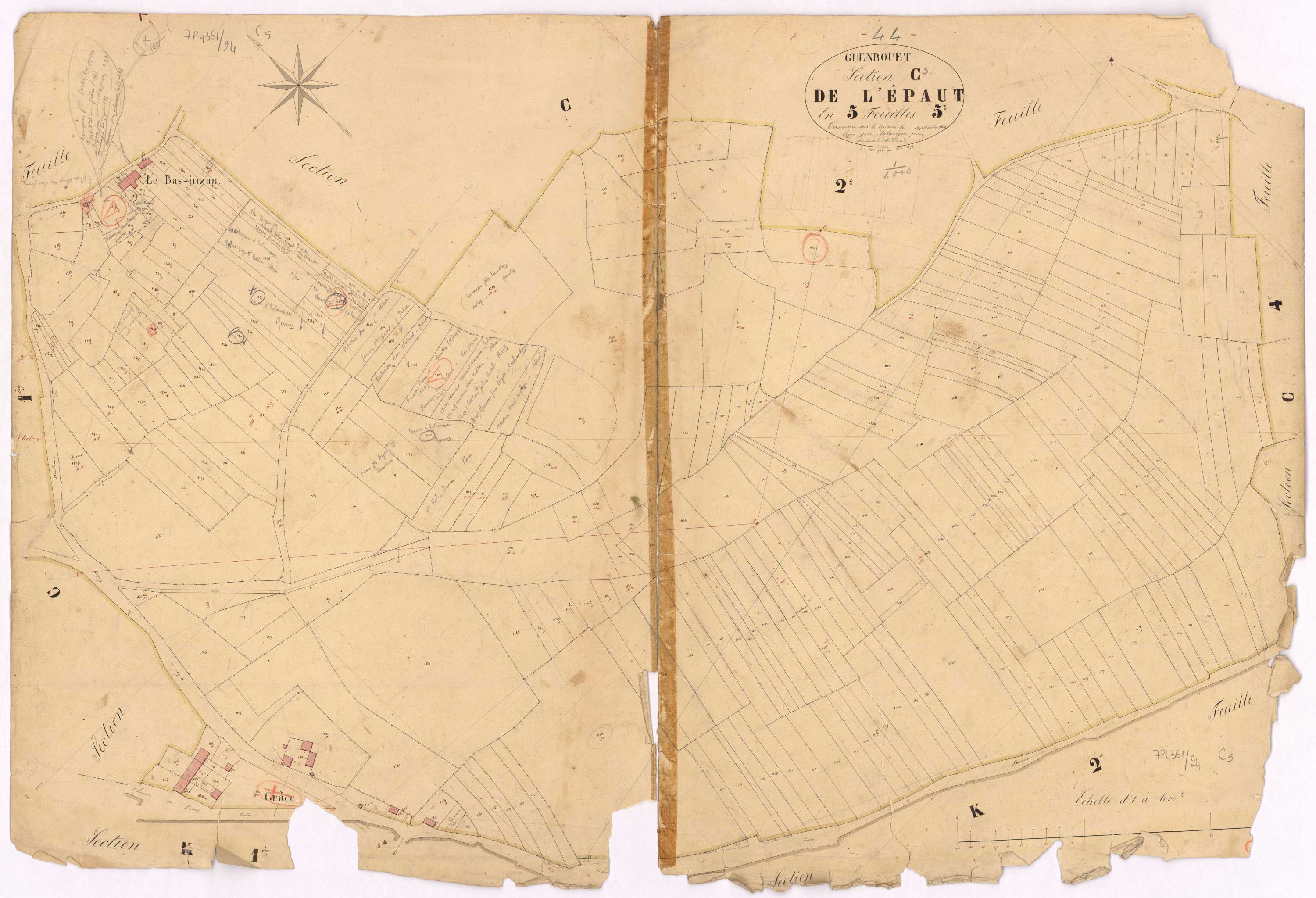 Guenrouet - Section C5 Epaut (section de l') ; 988-1295