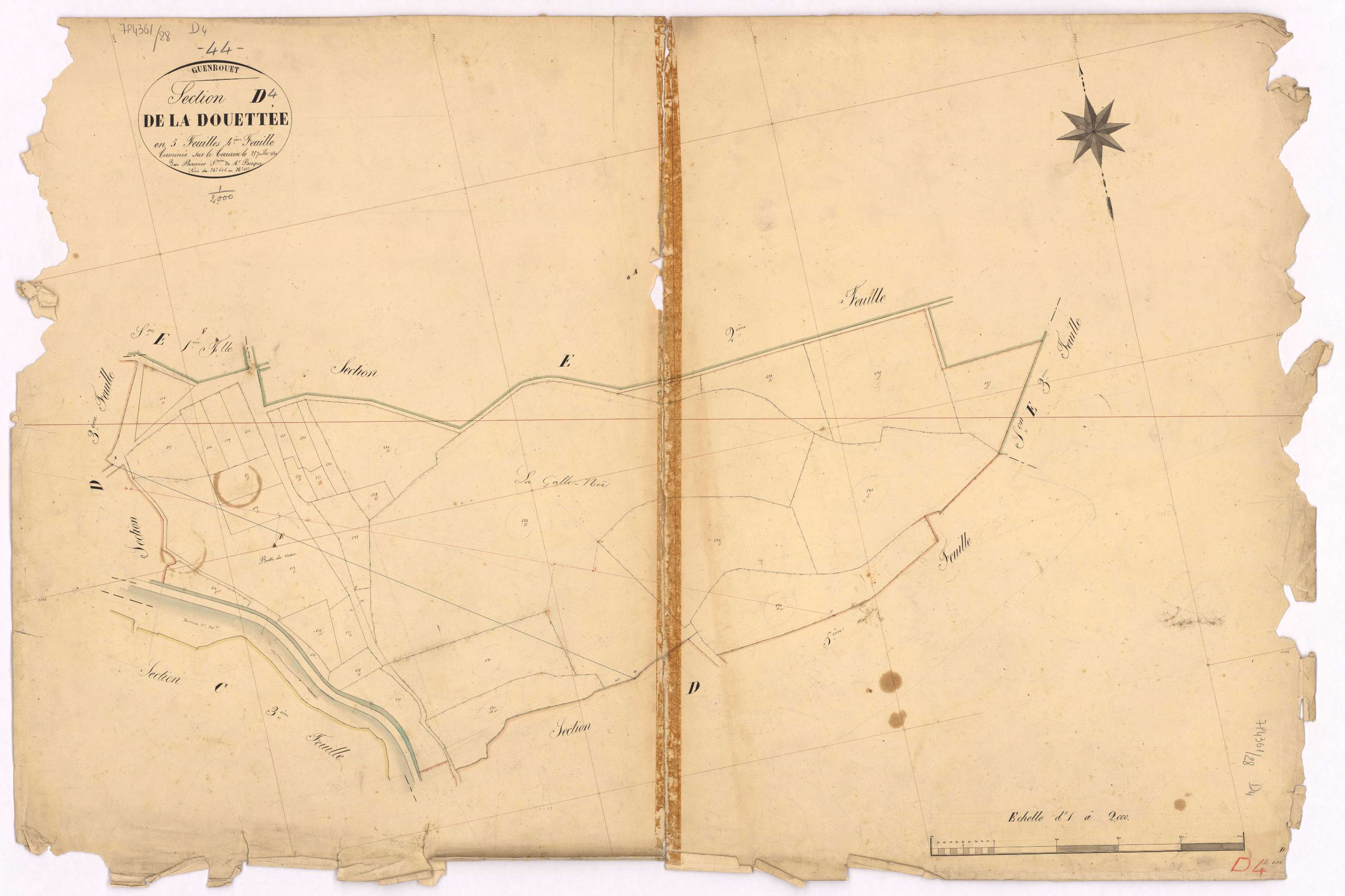 Guenrouet - Section D4 Douettée (section de La) ; 606-637