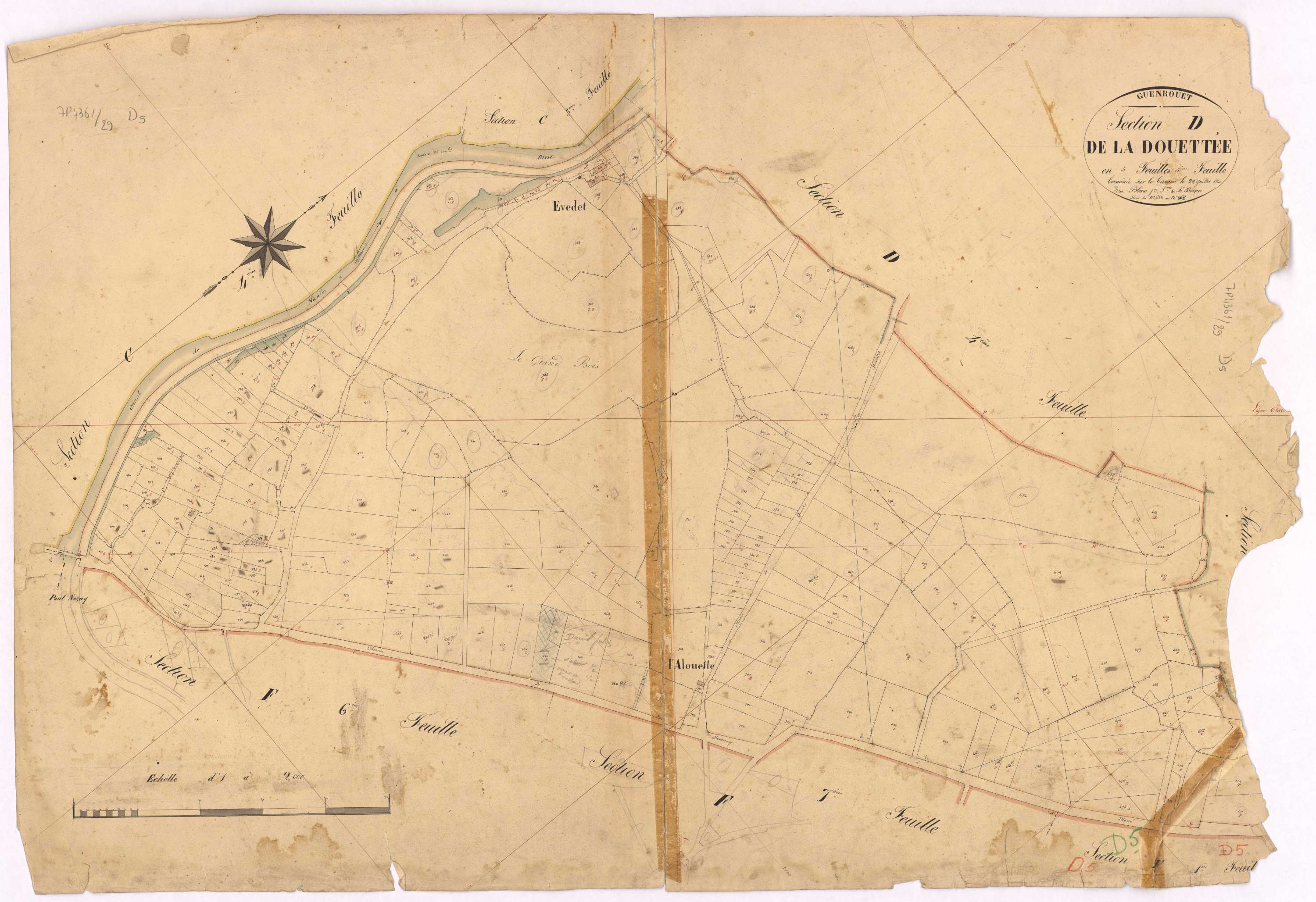 Guenrouet - Section D5 Douettée (section de La) ; 638-868
