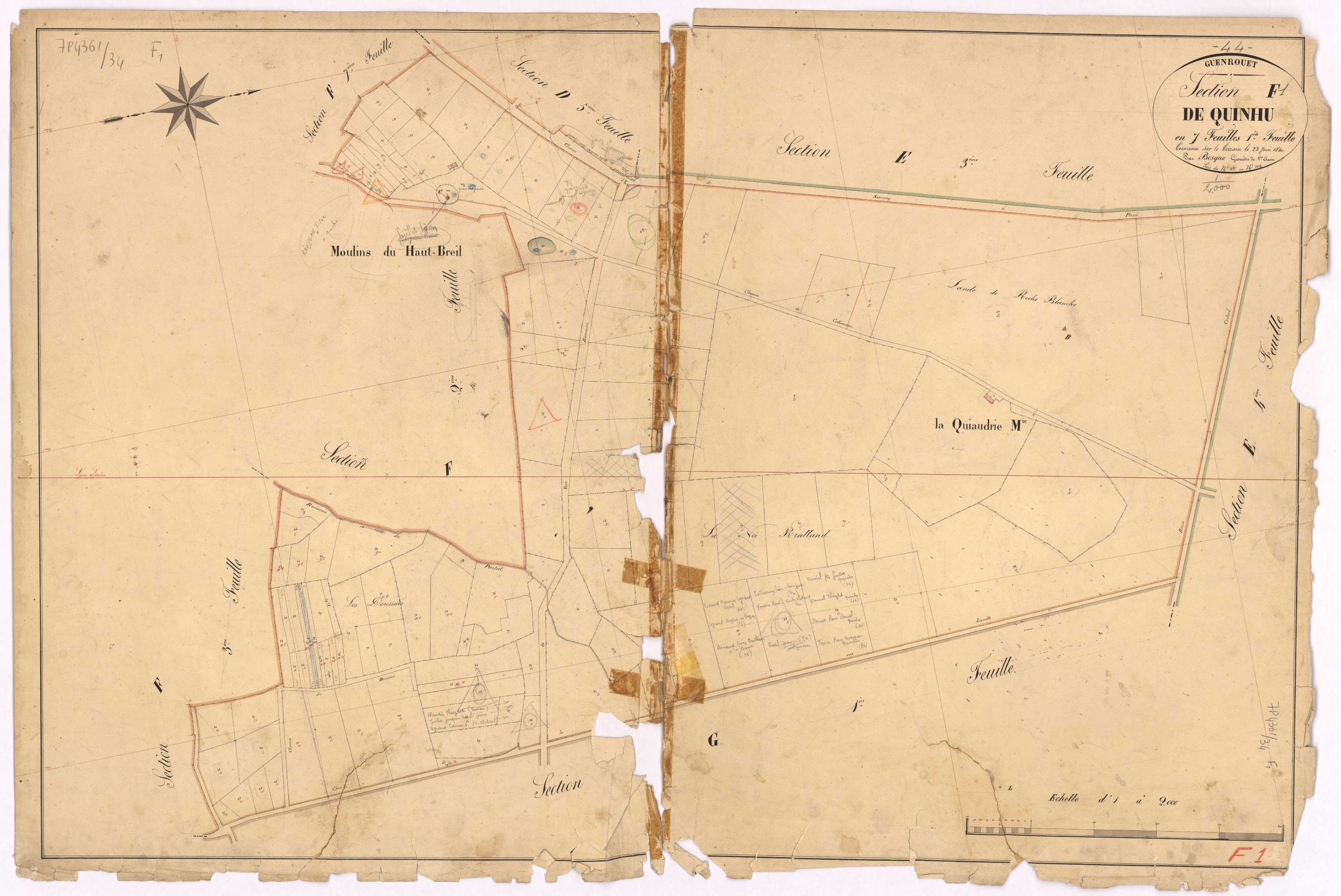 Guenrouet - Section F1 Quinhu (section de) ; 1-104