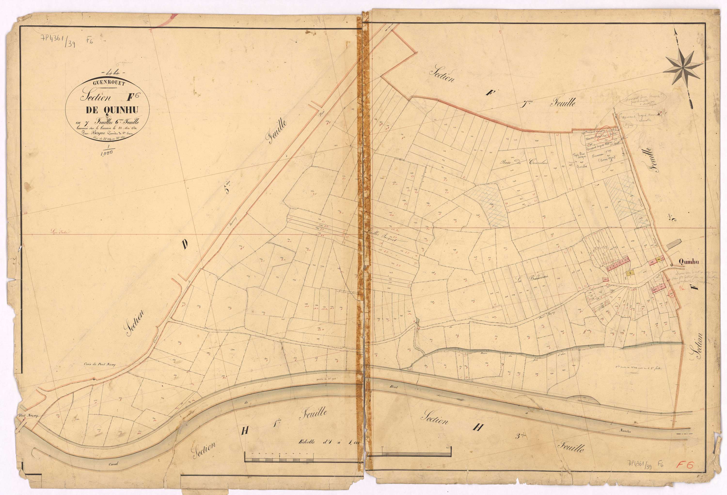 Guenrouet - Section F6 Quinhu (section de) ; 1289-1537