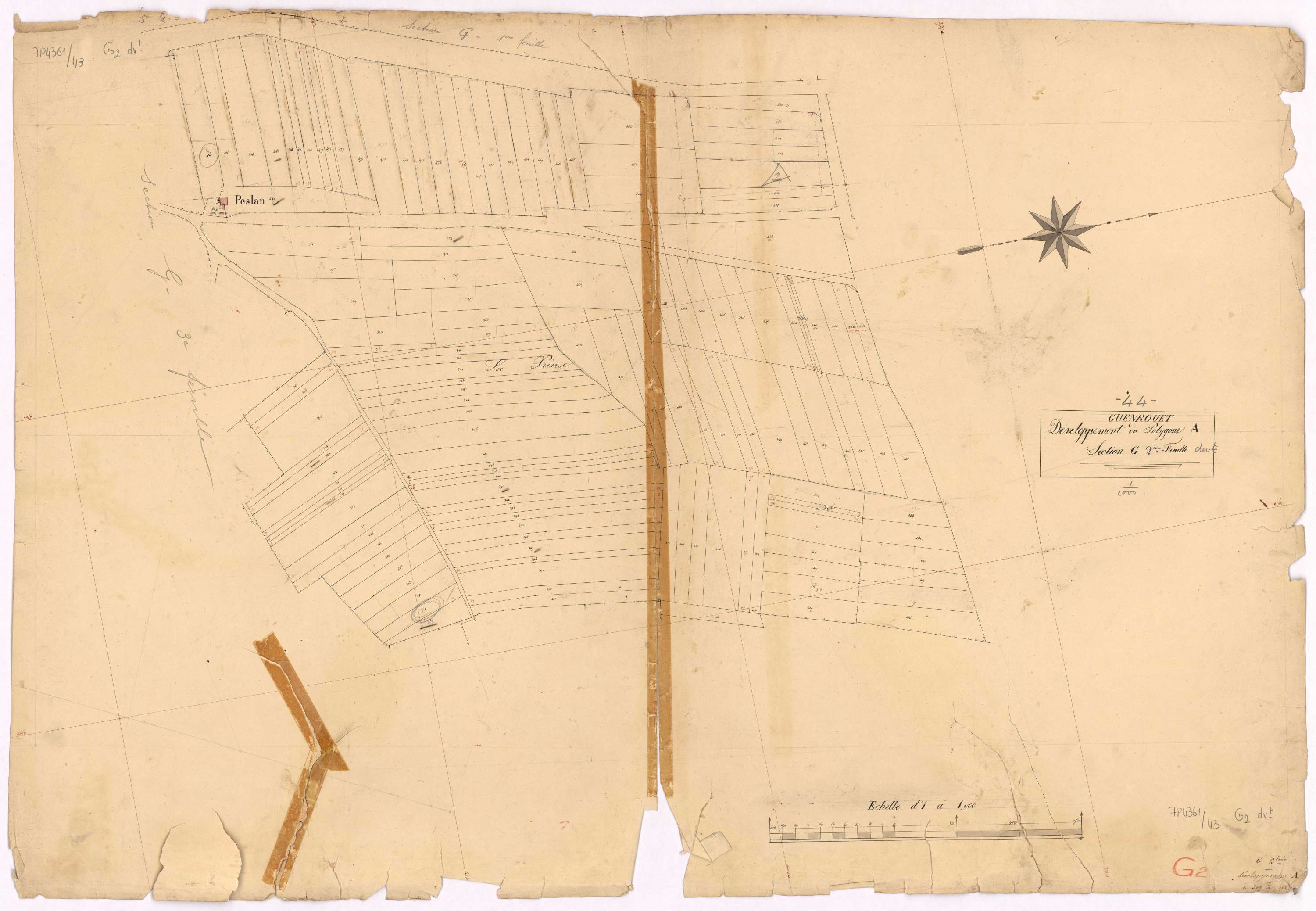 Guenrouet - Section G2 (développement) Peslan (section de) ; 171-488 ; développement du polygône A