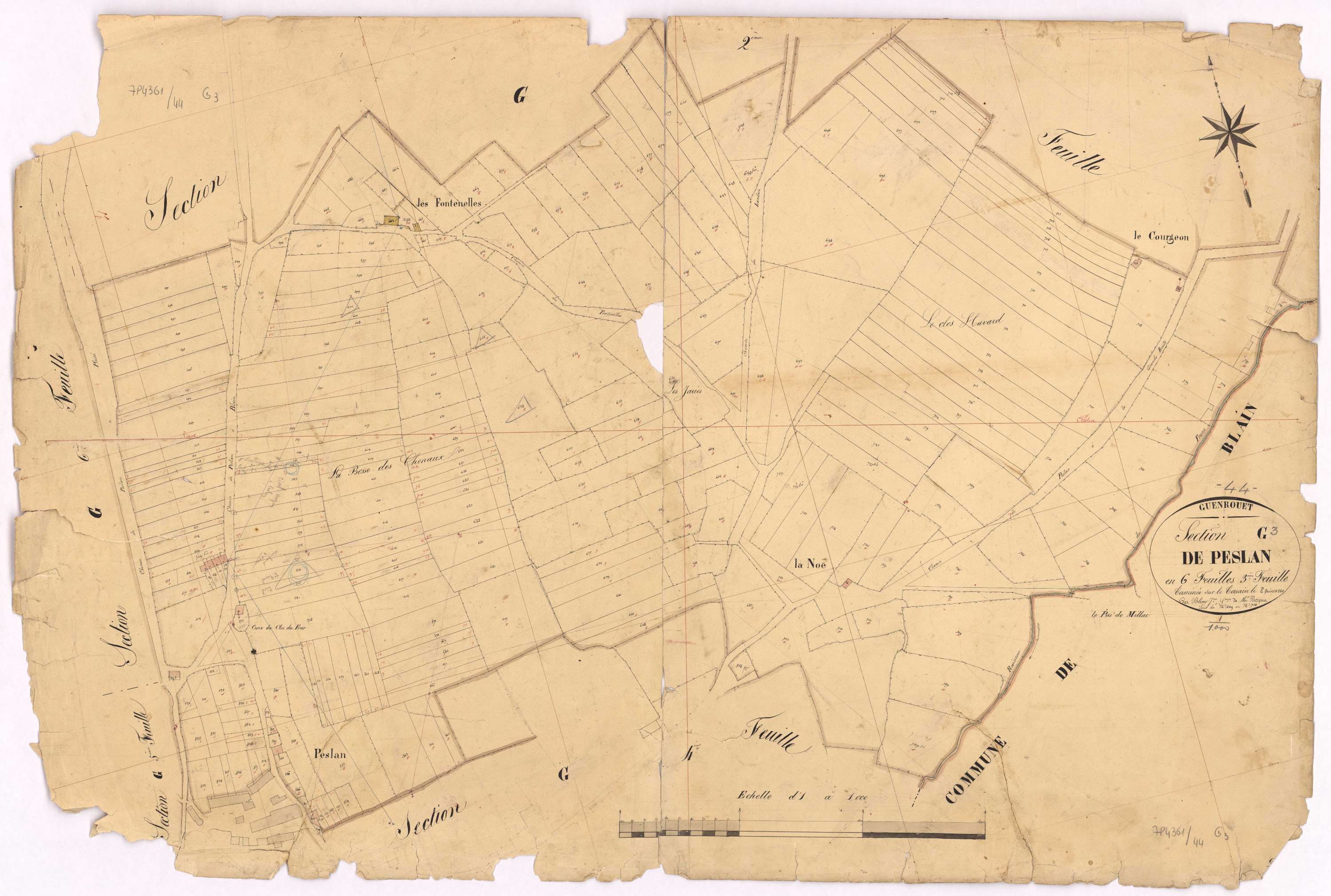 Guenrouet - Section G3 Peslan (section de) ; 489-754