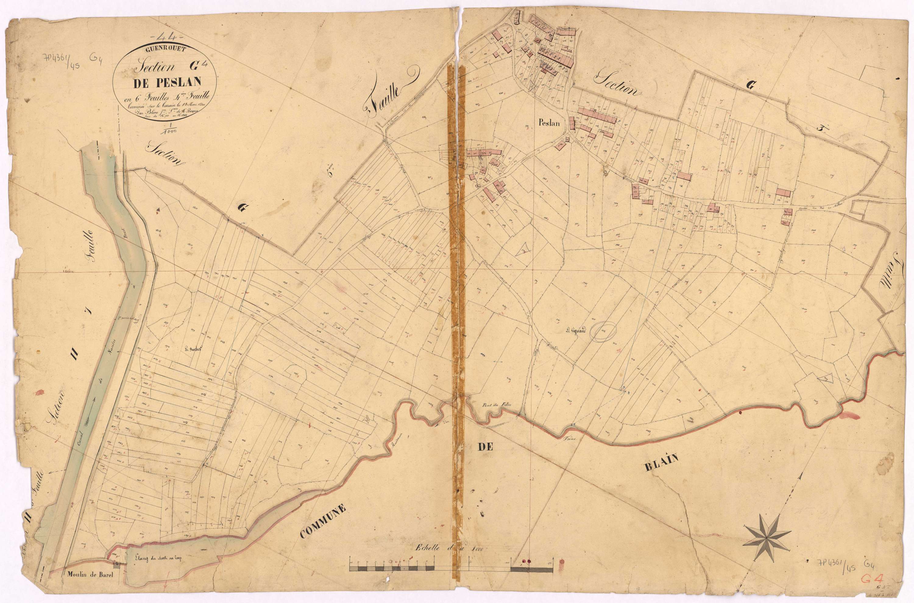 Guenrouet - Section G4 Peslan (section de) ; 755-1203