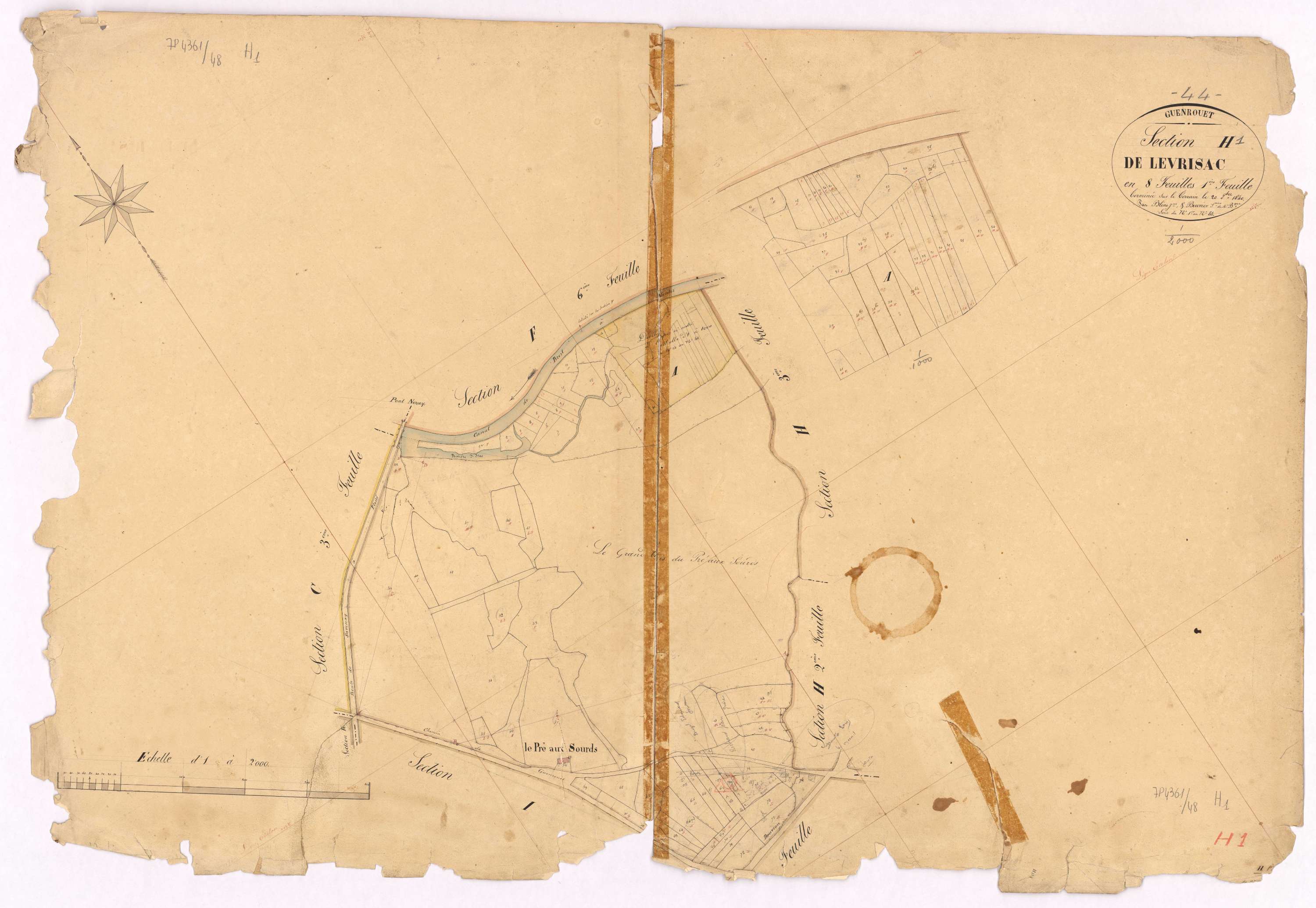 Guenrouet - Section H1 Levrisac (section de) ; 1-84