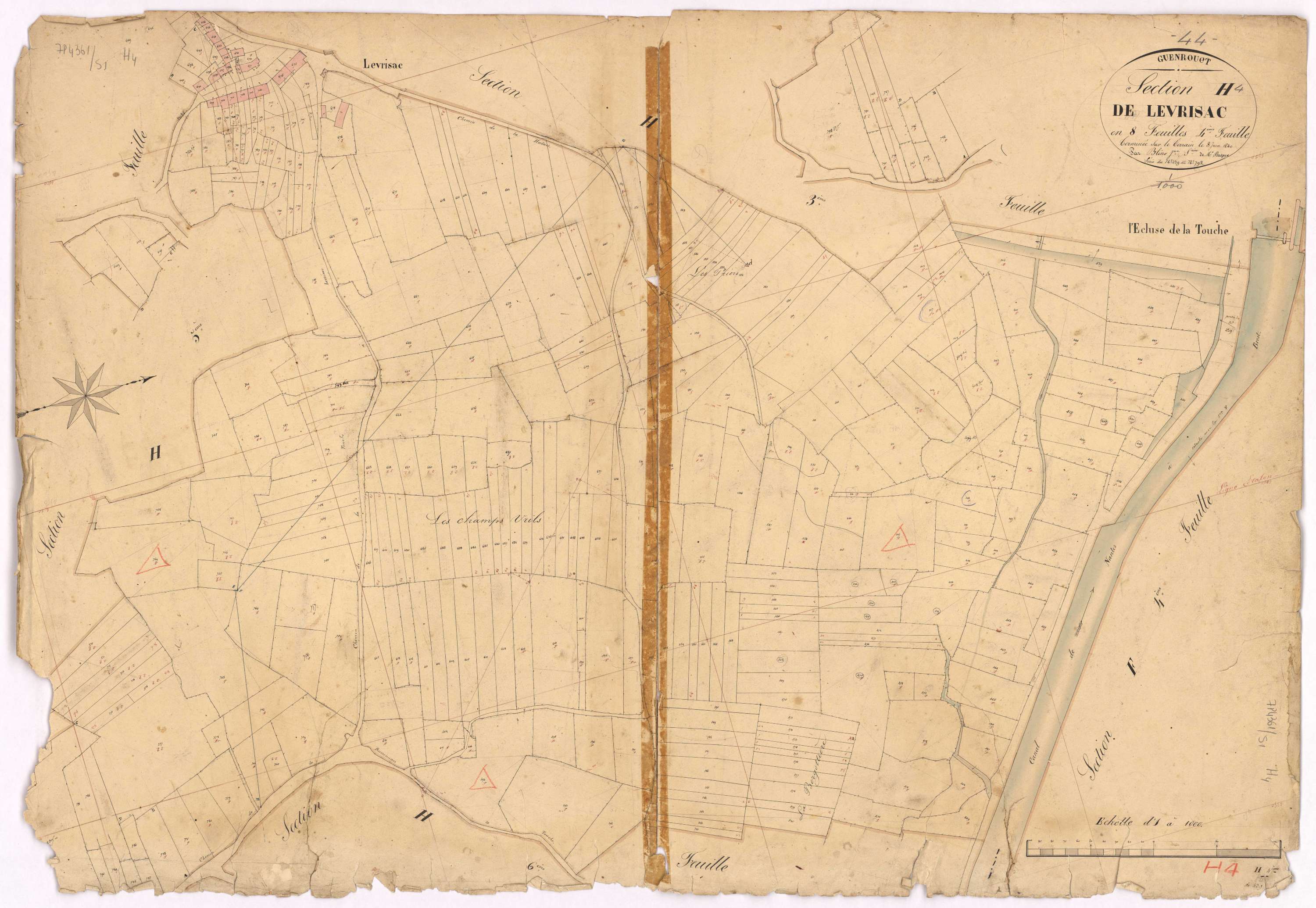 Guenrouet - Section H4 Levrisac (section de) ; 439-792
