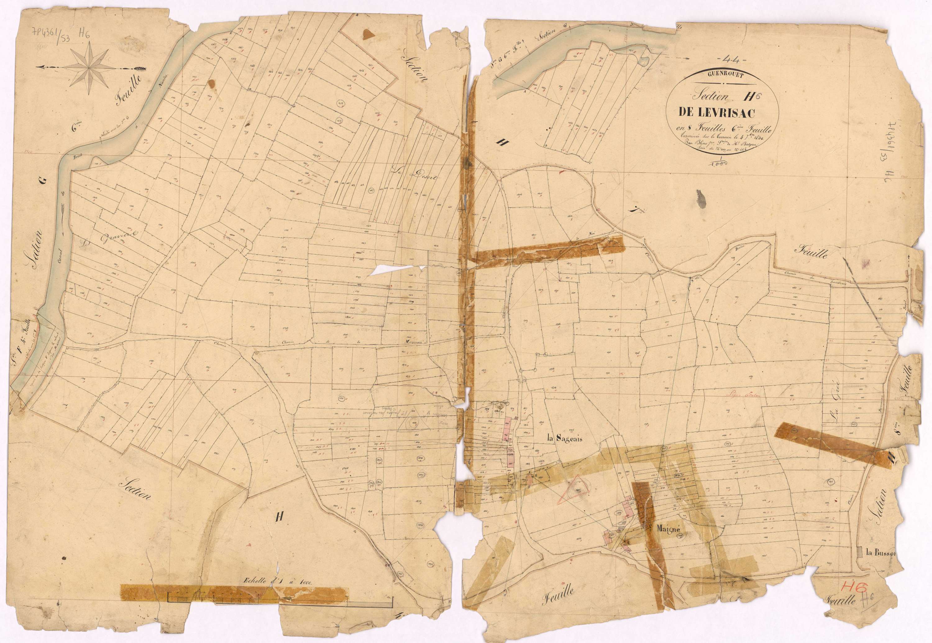 Guenrouet - Section H6 Levrisac (section de) ; 1097-1475