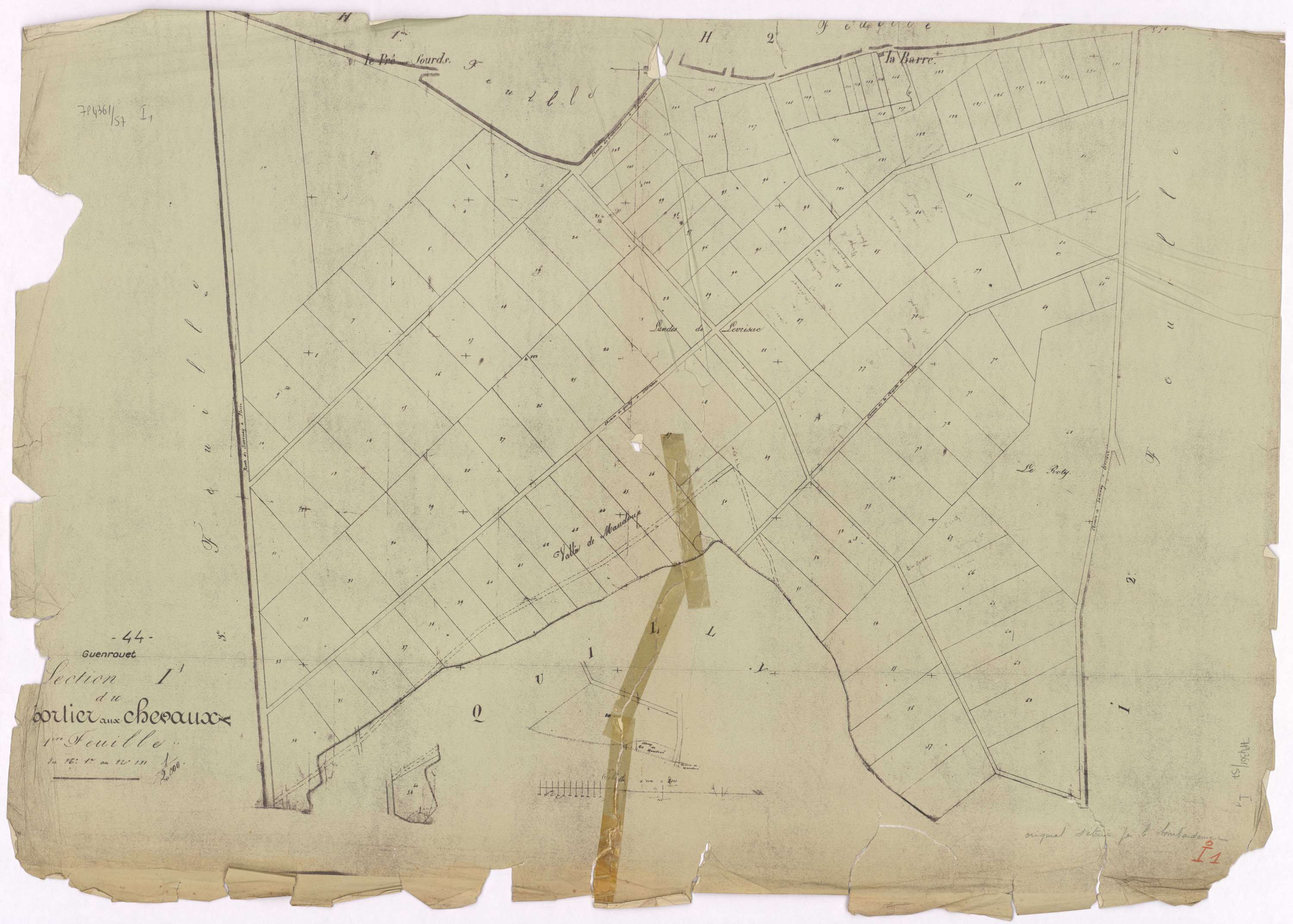 Guenrouet - Section I1 Mortier aux Chevaux (section du) ; 1-131