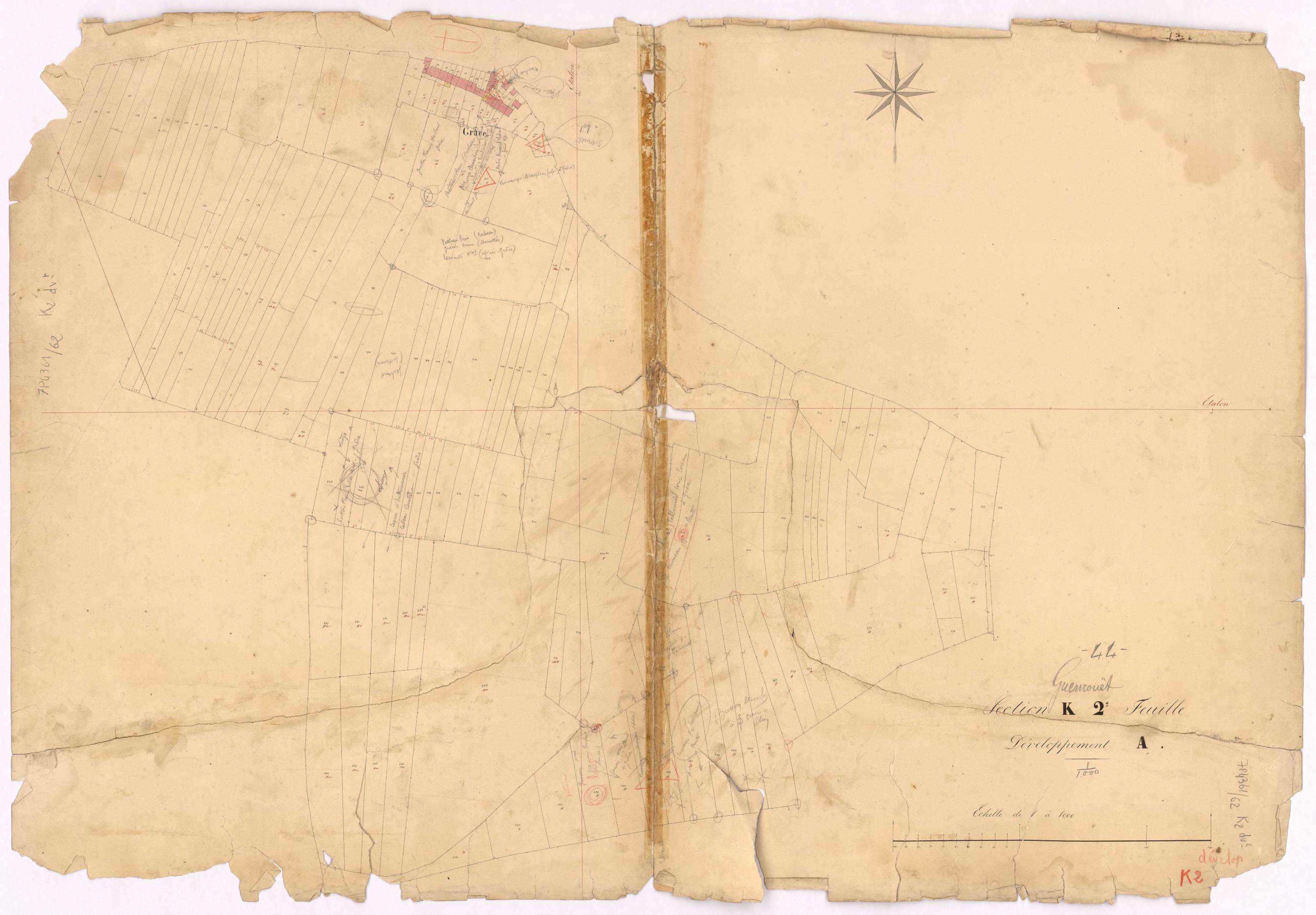 Guenrouet - Section K2 (développement) Landes de Grâce (section des) ; 106-346 ; développement de la partie A