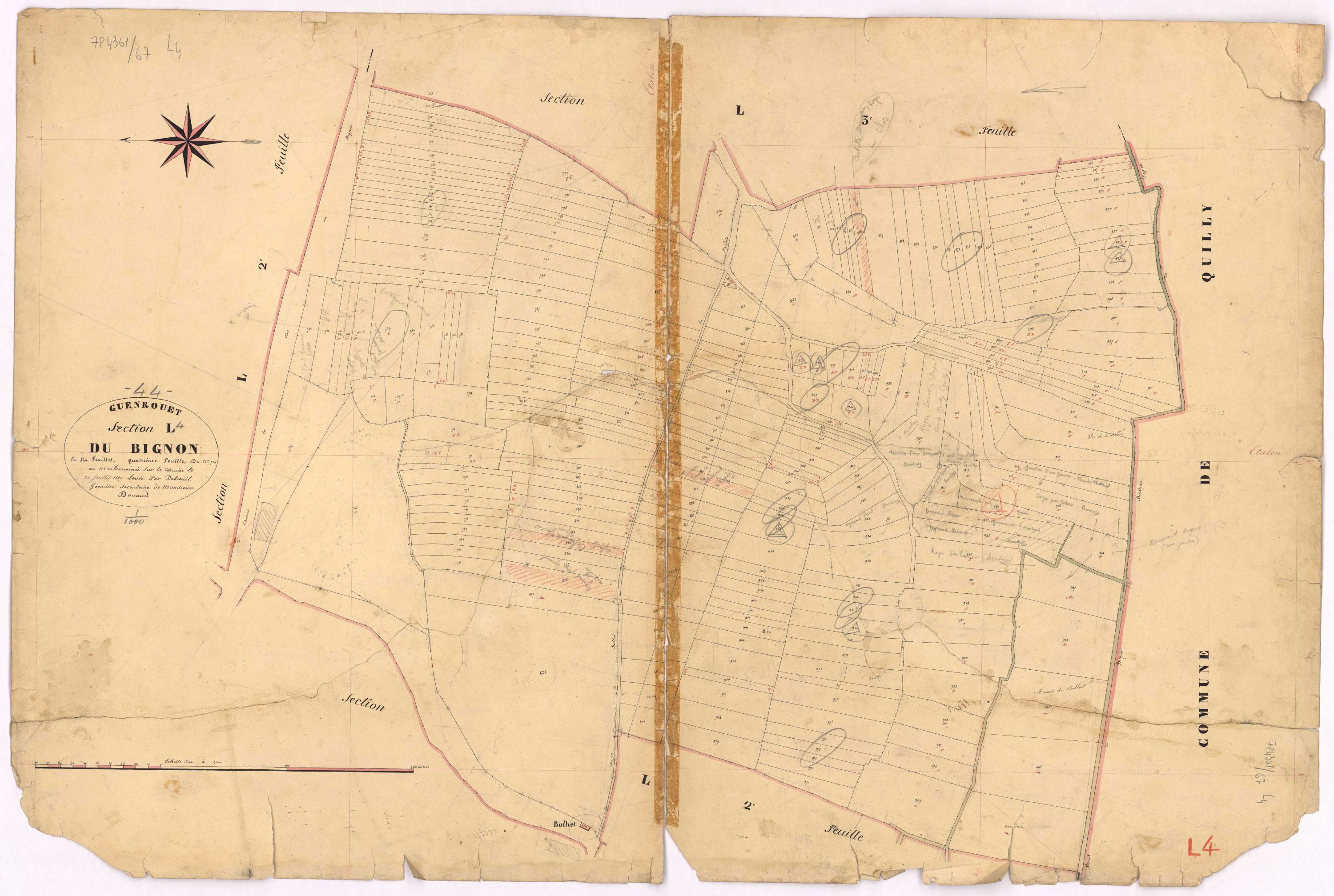 Guenrouet - Section L4 Bignon (section du) ; 734-1000