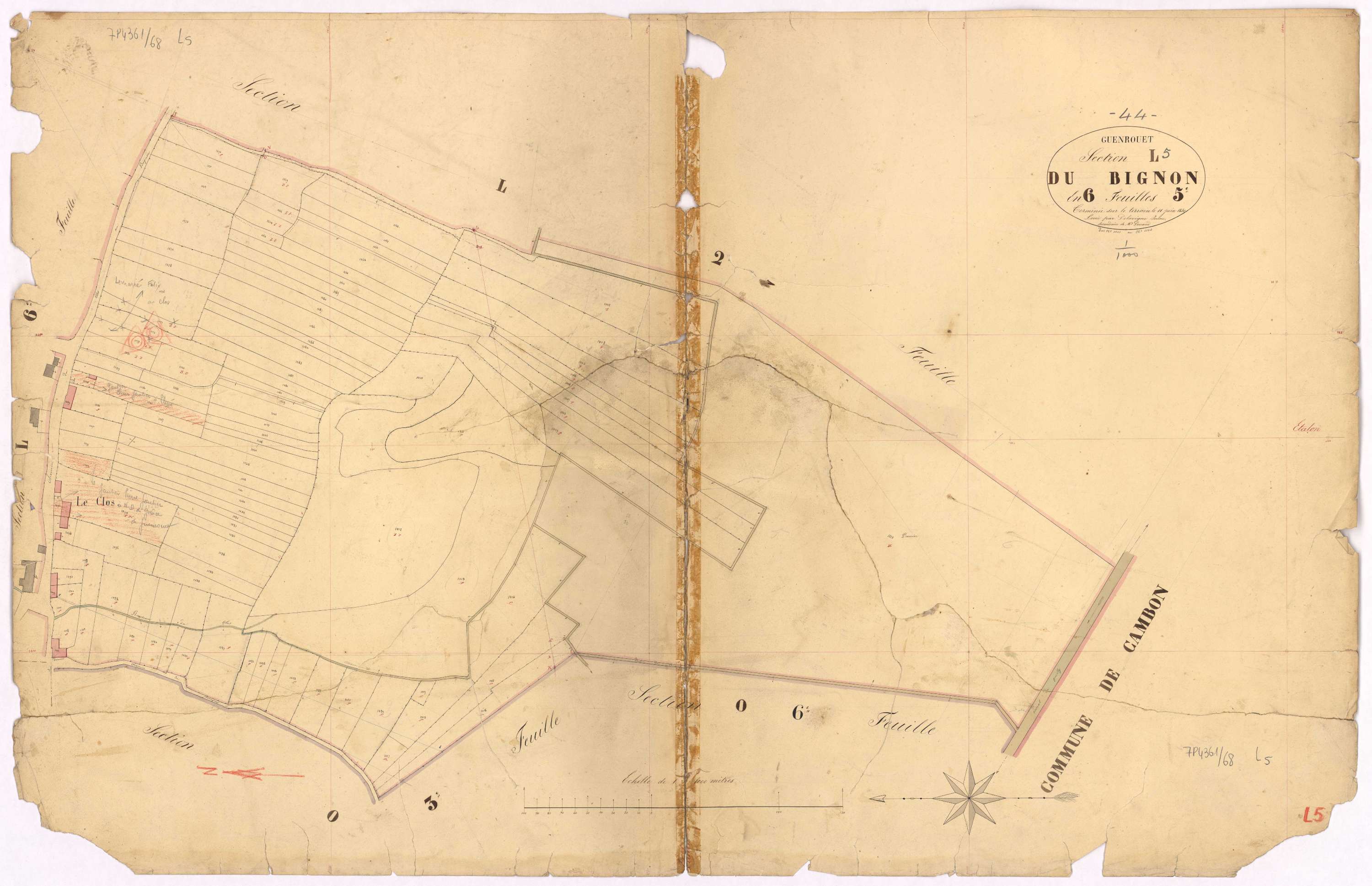Guenrouet - Section L5 Bignon (section du) ; 1001-1104