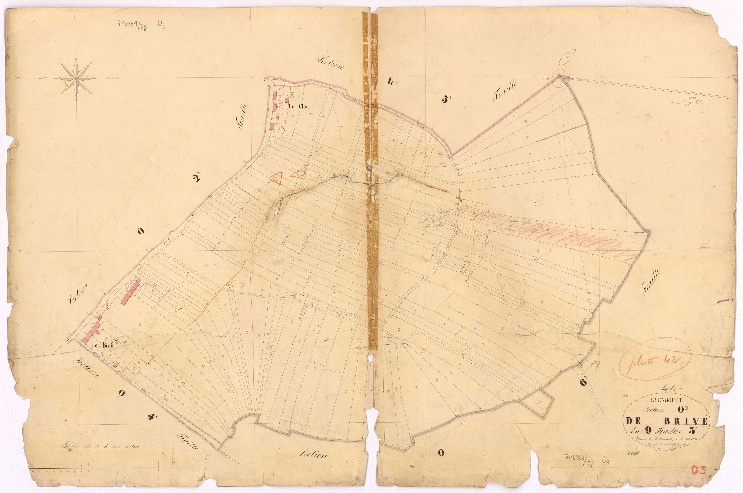 Guenrouet - Section O3 Brivé (section de) ; 582-798