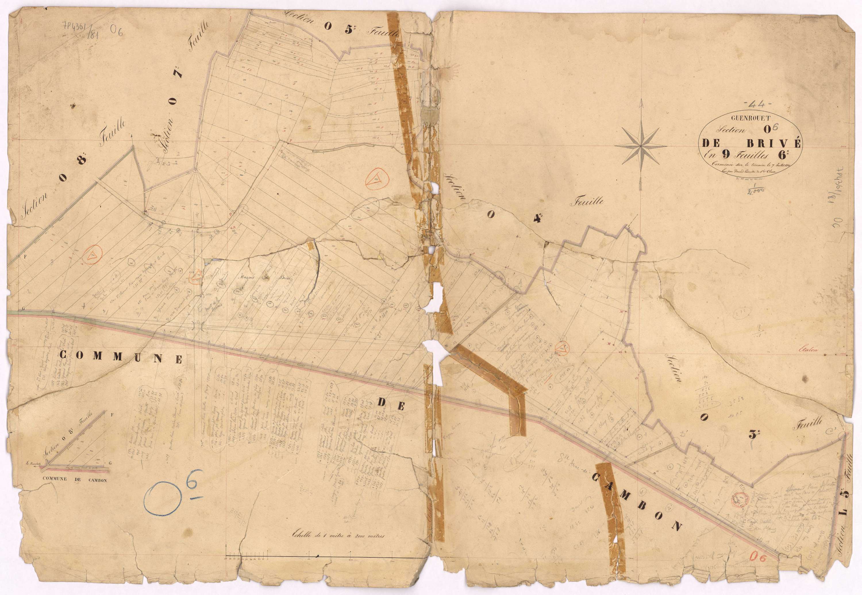 Guenrouet - Section O6 Brivé (section de) ; 1605-1705