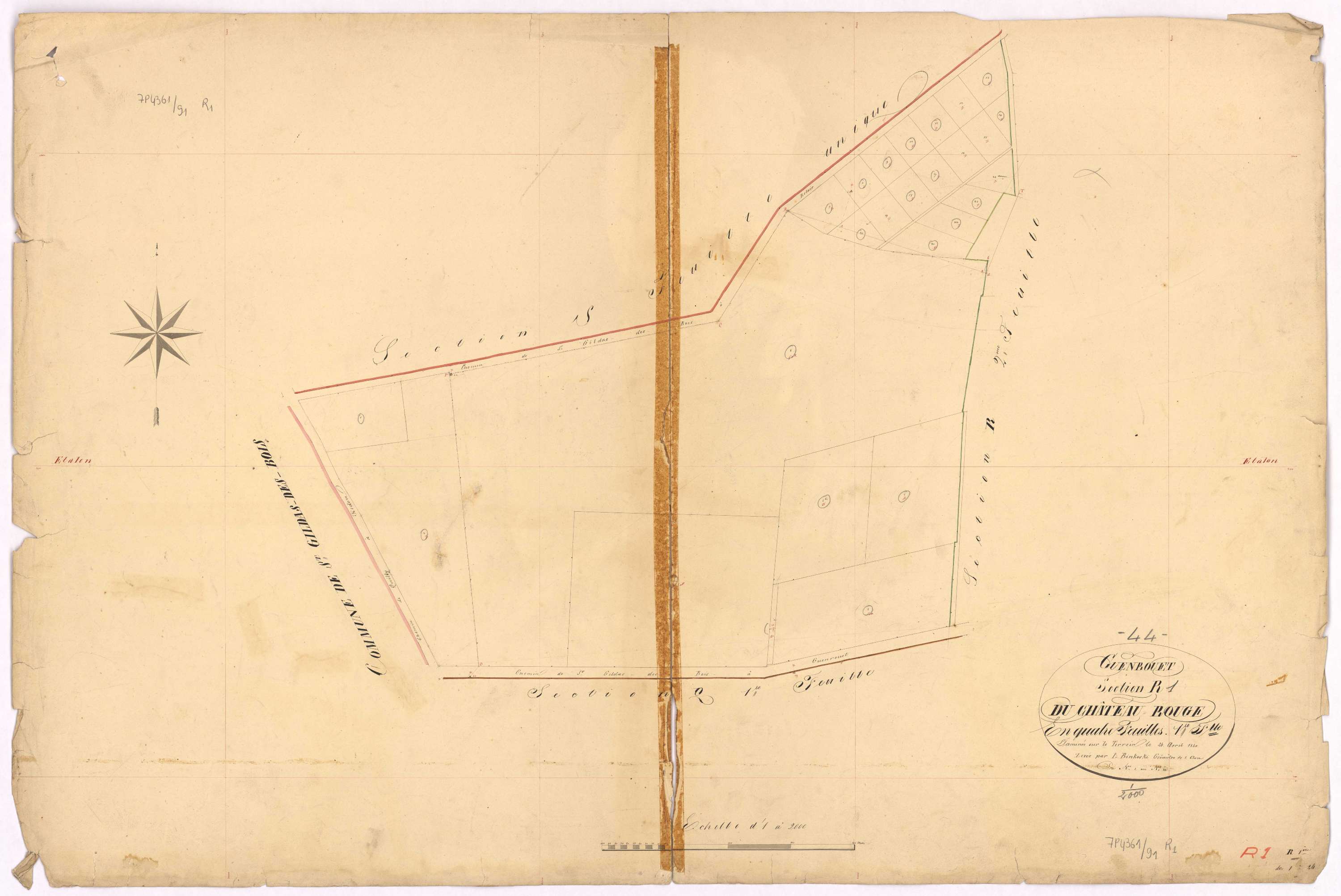 Guenrouet - Section R1 Château Rouge (section du) ; 1-24