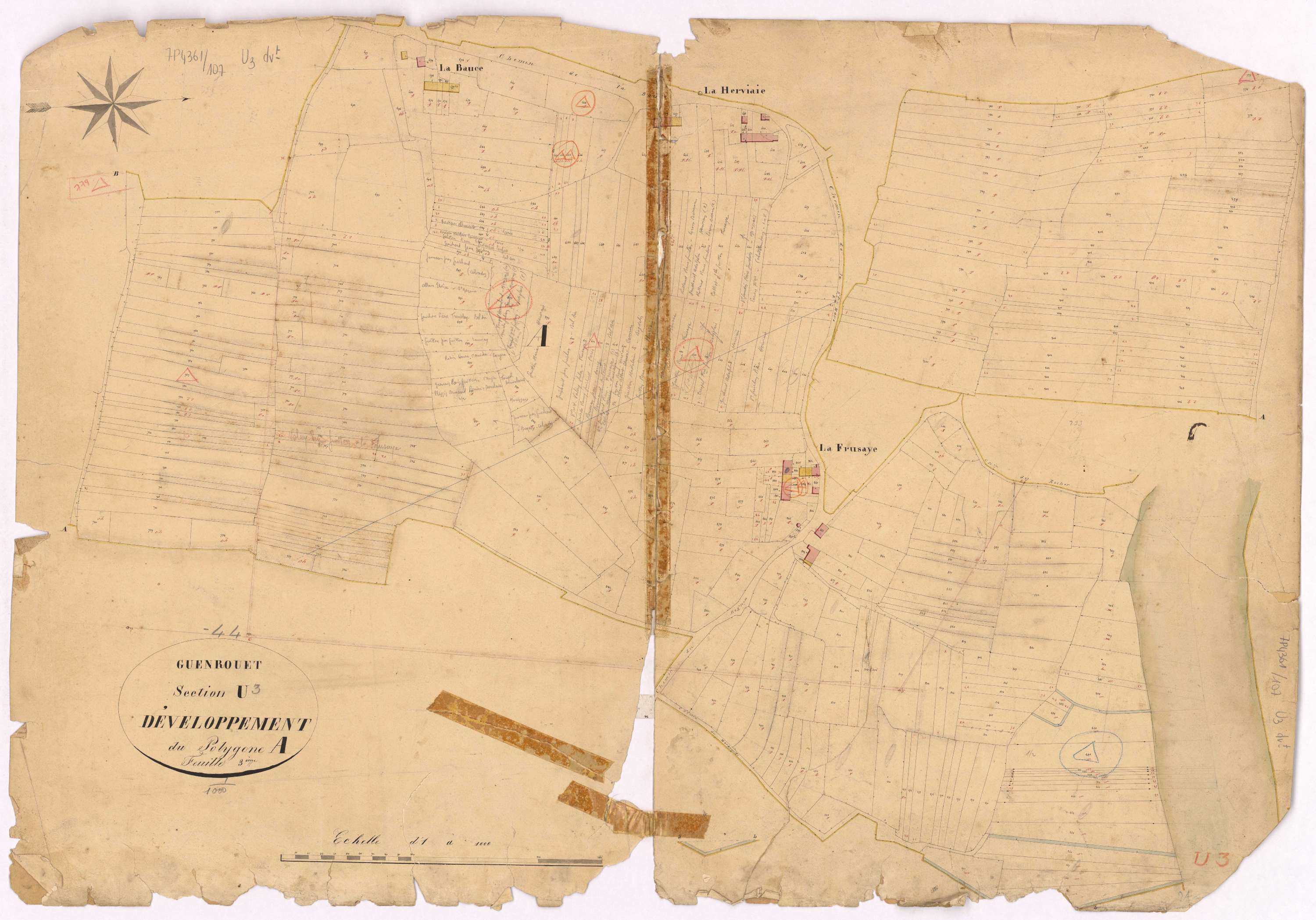 Guenrouet - Section U3 Trélan (section de) ; 434-953 ; développement du polygône A