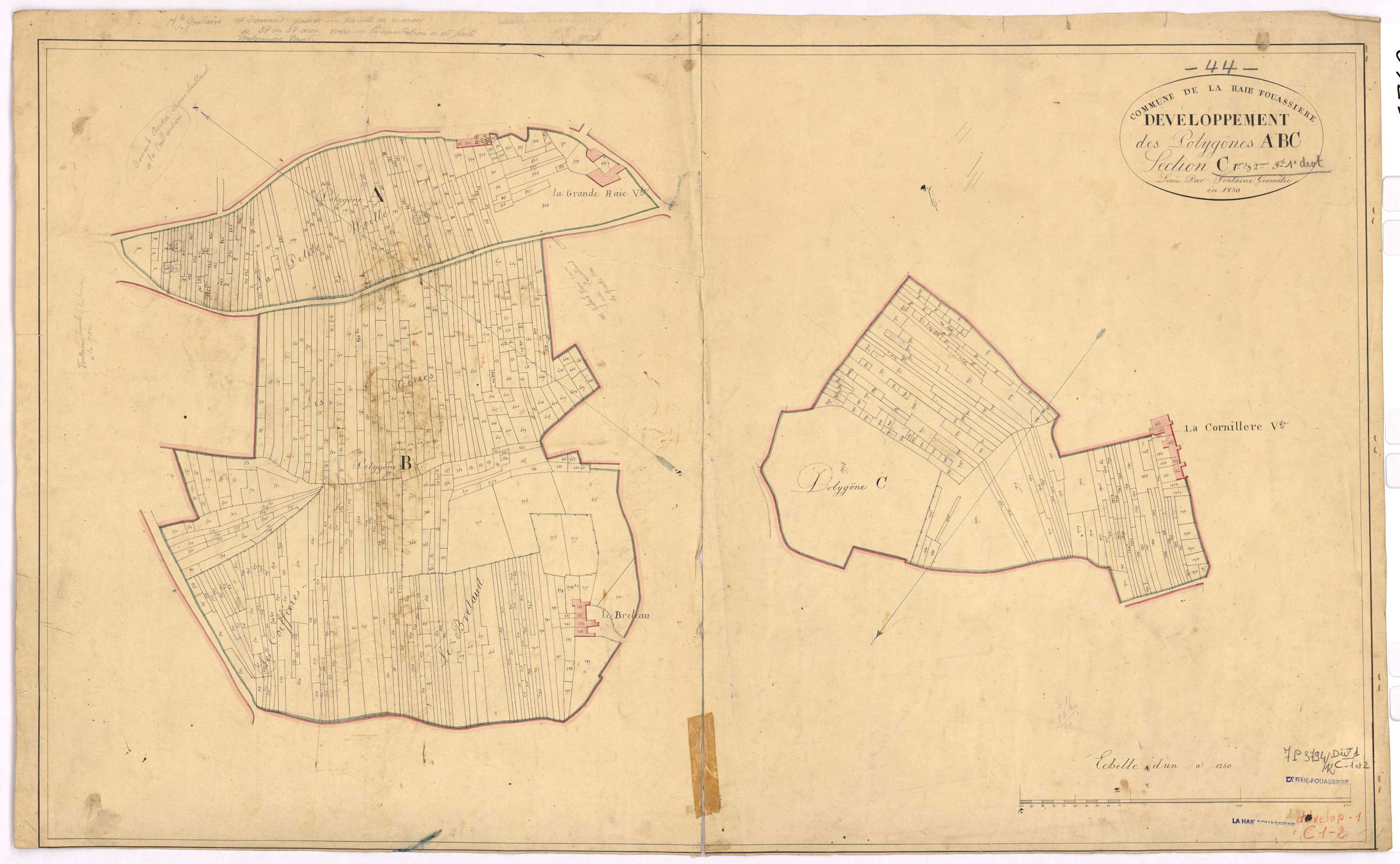 La Haie-Fouassière - Section C1 C2 (développement) Foubretière (section de La) ; développement des polygônes A, B et C
