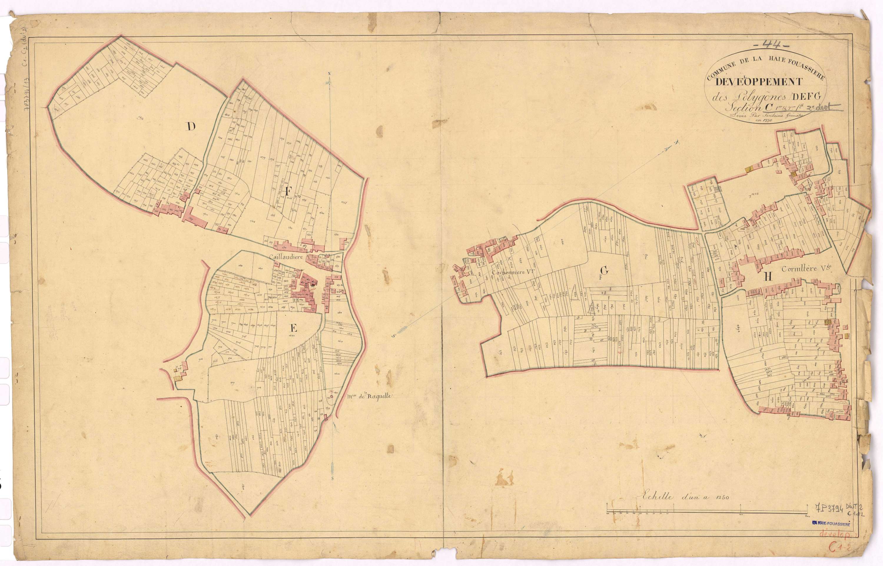 La Haie-Fouassière - Section C1 C2 (développement) Foubretière (section de La) ; développement des polygônes D, E, F, G et H